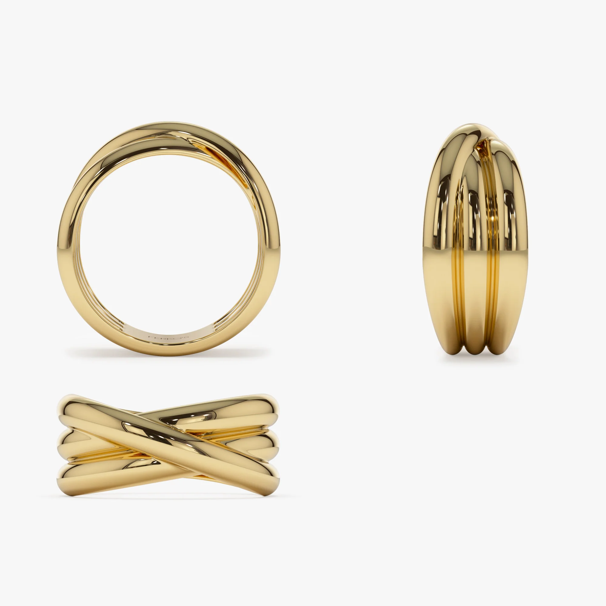 14k Solid Gold Multi-strand Crossover Ring - Image 8