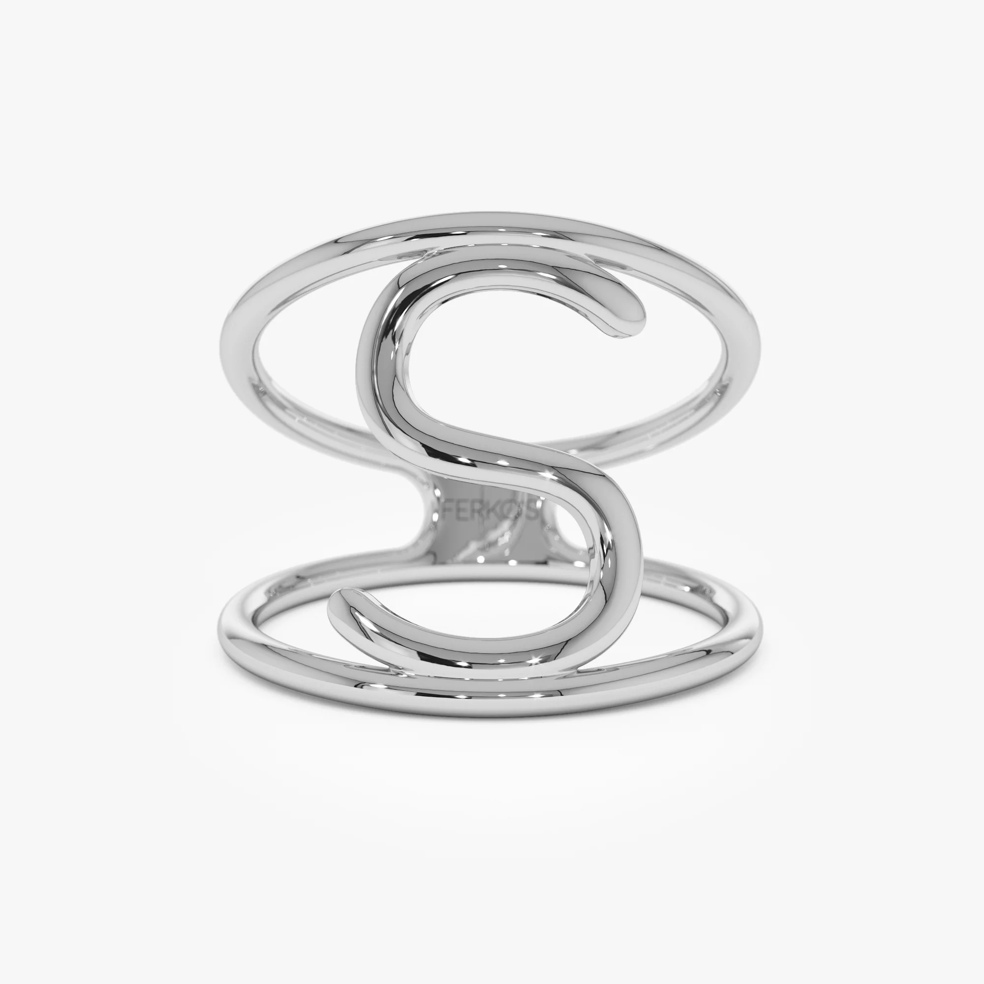 14K Solid Gold Personalized Initial Ring - Image 6