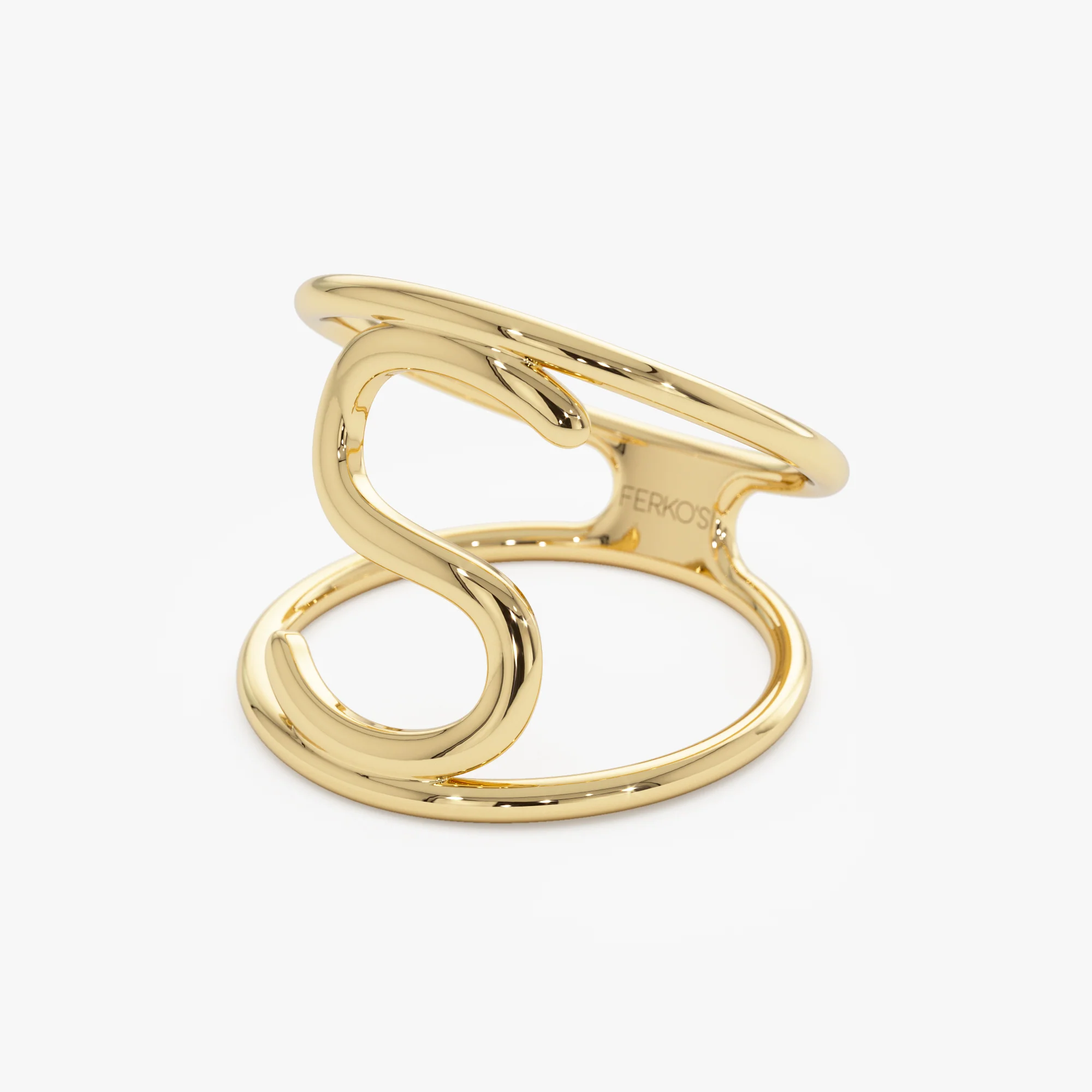 14K Solid Gold Personalized Initial Ring - Image 7