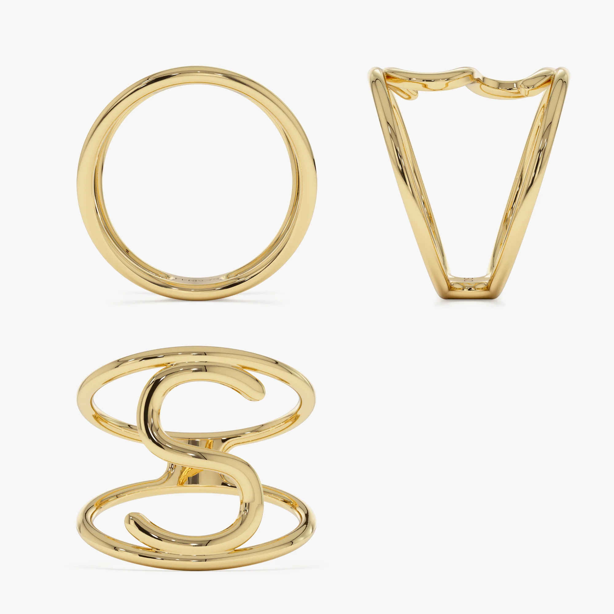 14K Solid Gold Personalized Initial Ring - Image 8