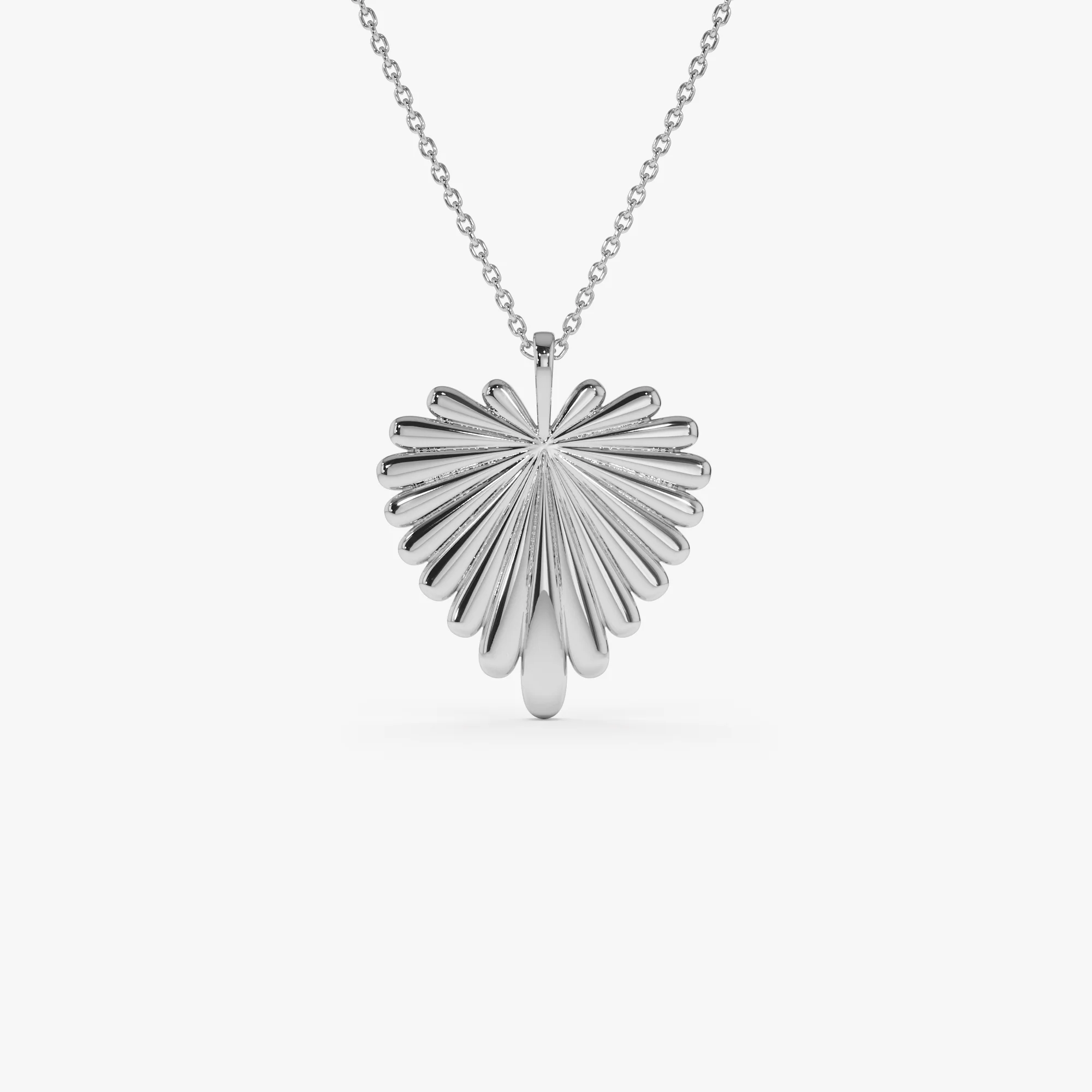 14K Solid Gold Sunburst Heart Necklace - Image 5