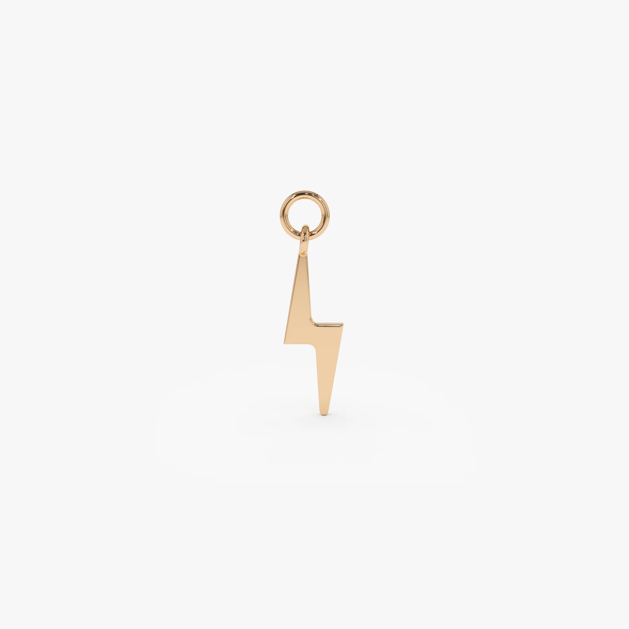 14k Solid Lightning Hoop Charm - Image 4