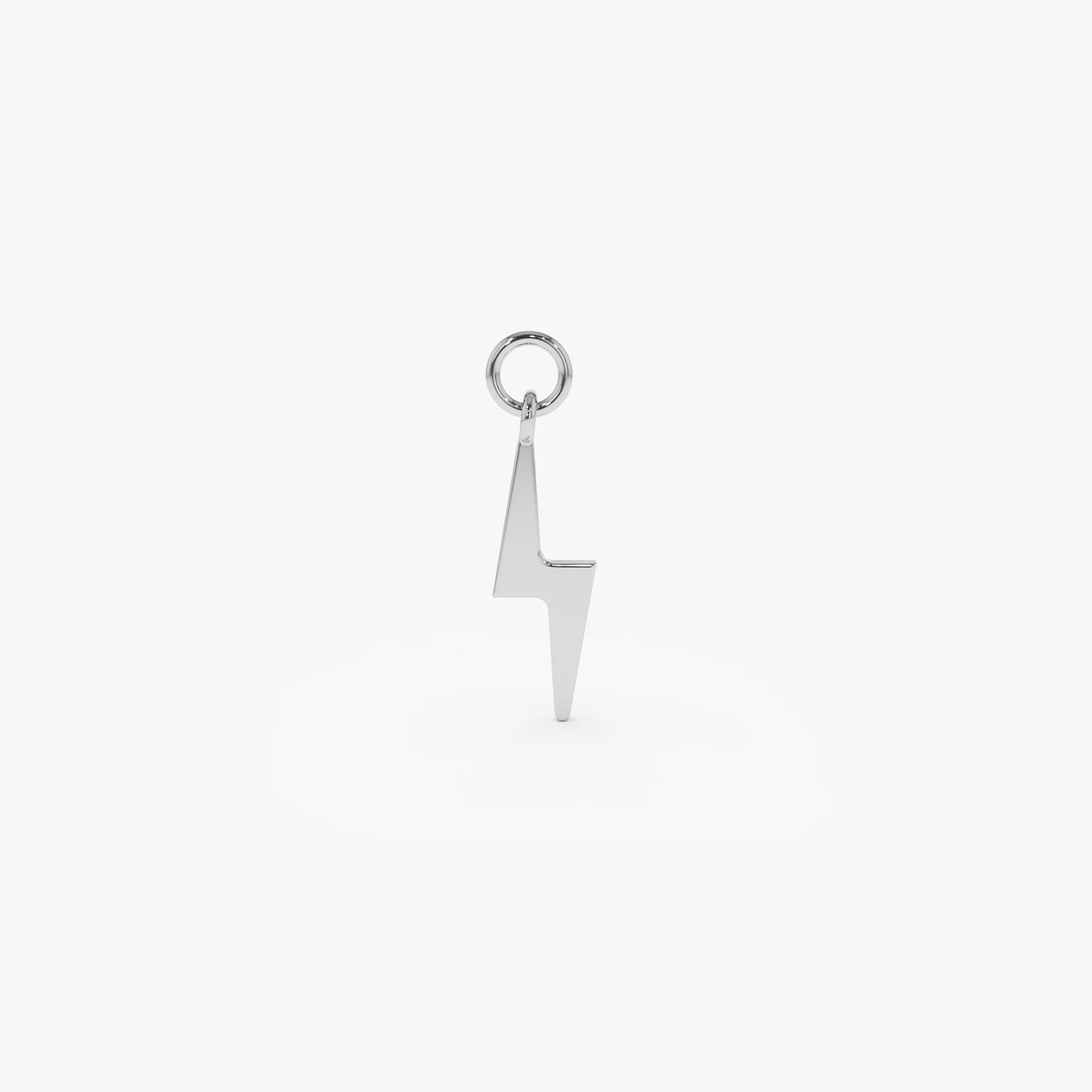 14k Solid Lightning Hoop Charm - Image 5