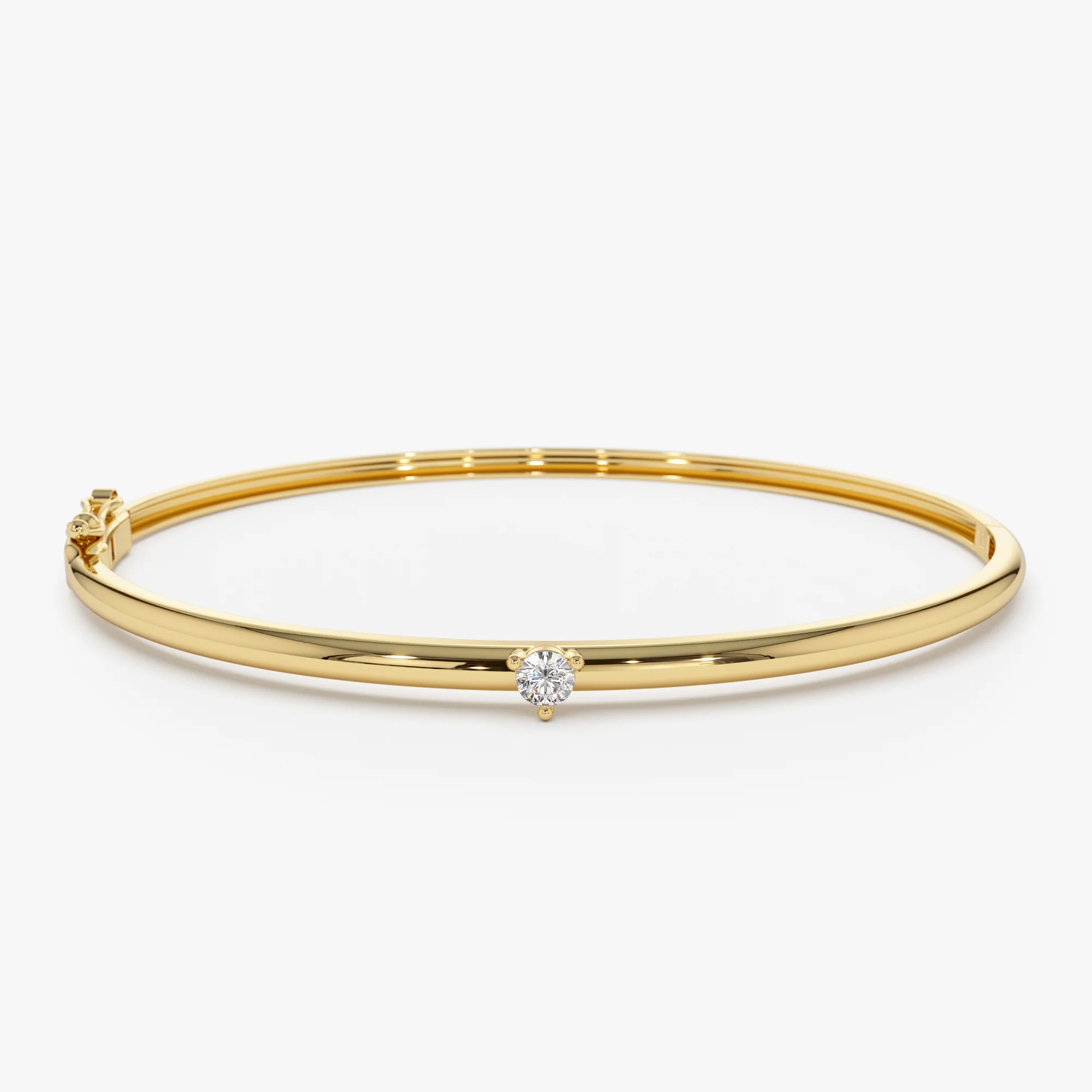 14k Solitaire Diamond Bangle Bracelet 0.10 - 0.30 ctw