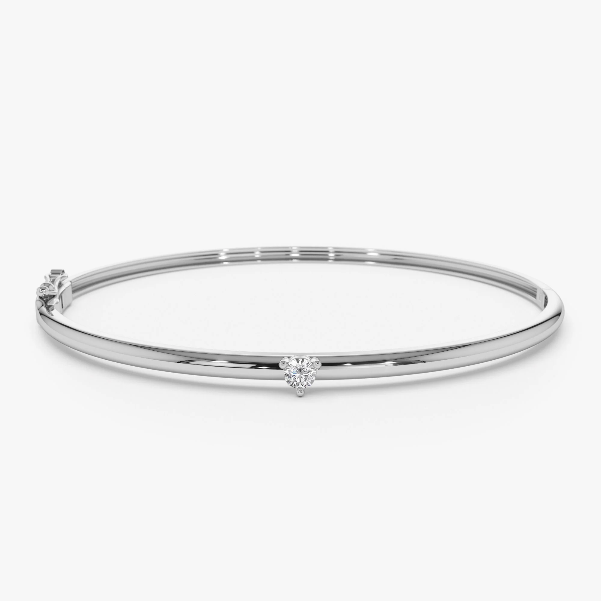 14k Solitaire Diamond Bangle Bracelet 0.10 - 0.30 ctw - Image 10