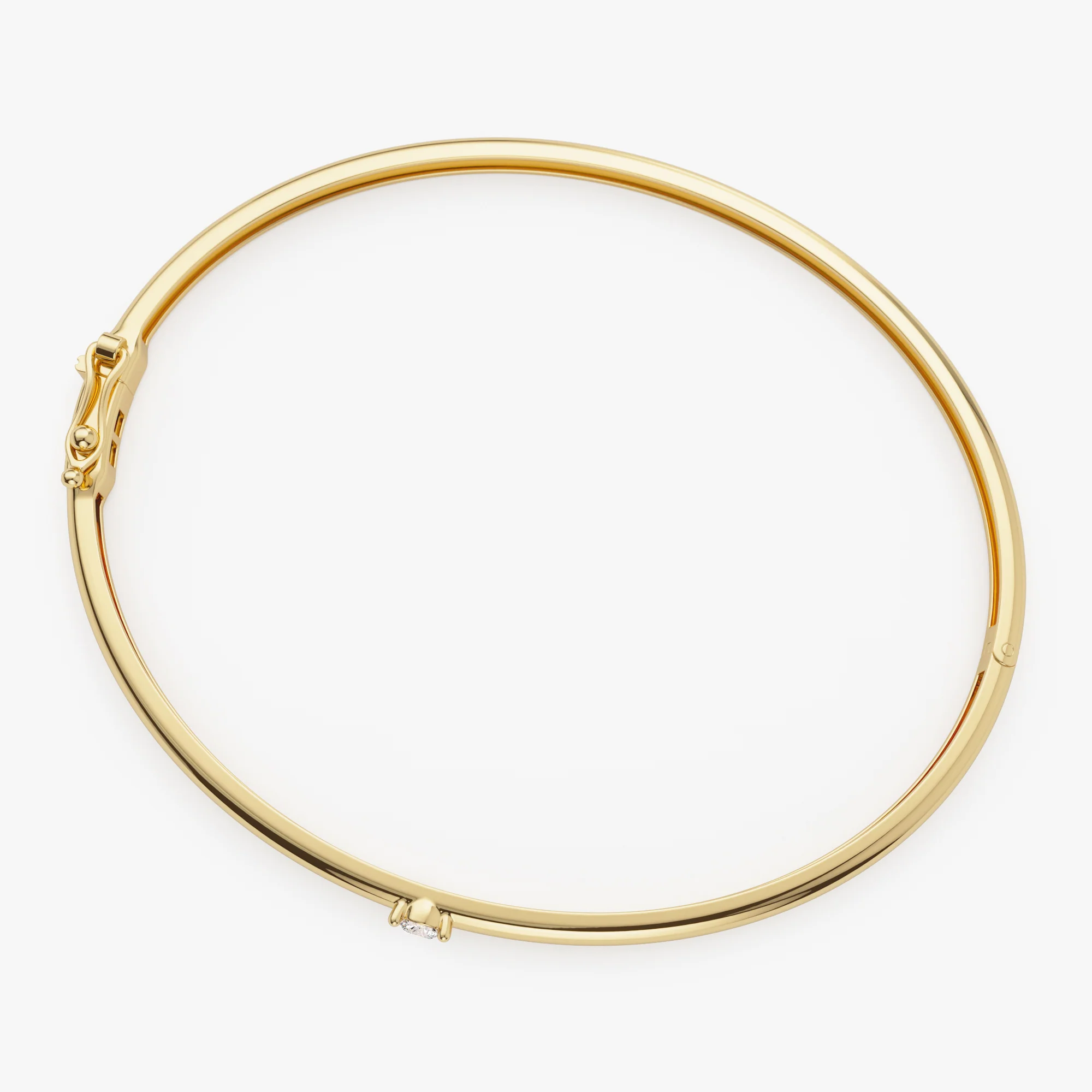 14k Solitaire Diamond Bangle Bracelet 0.10 - 0.30 ctw - Image 11