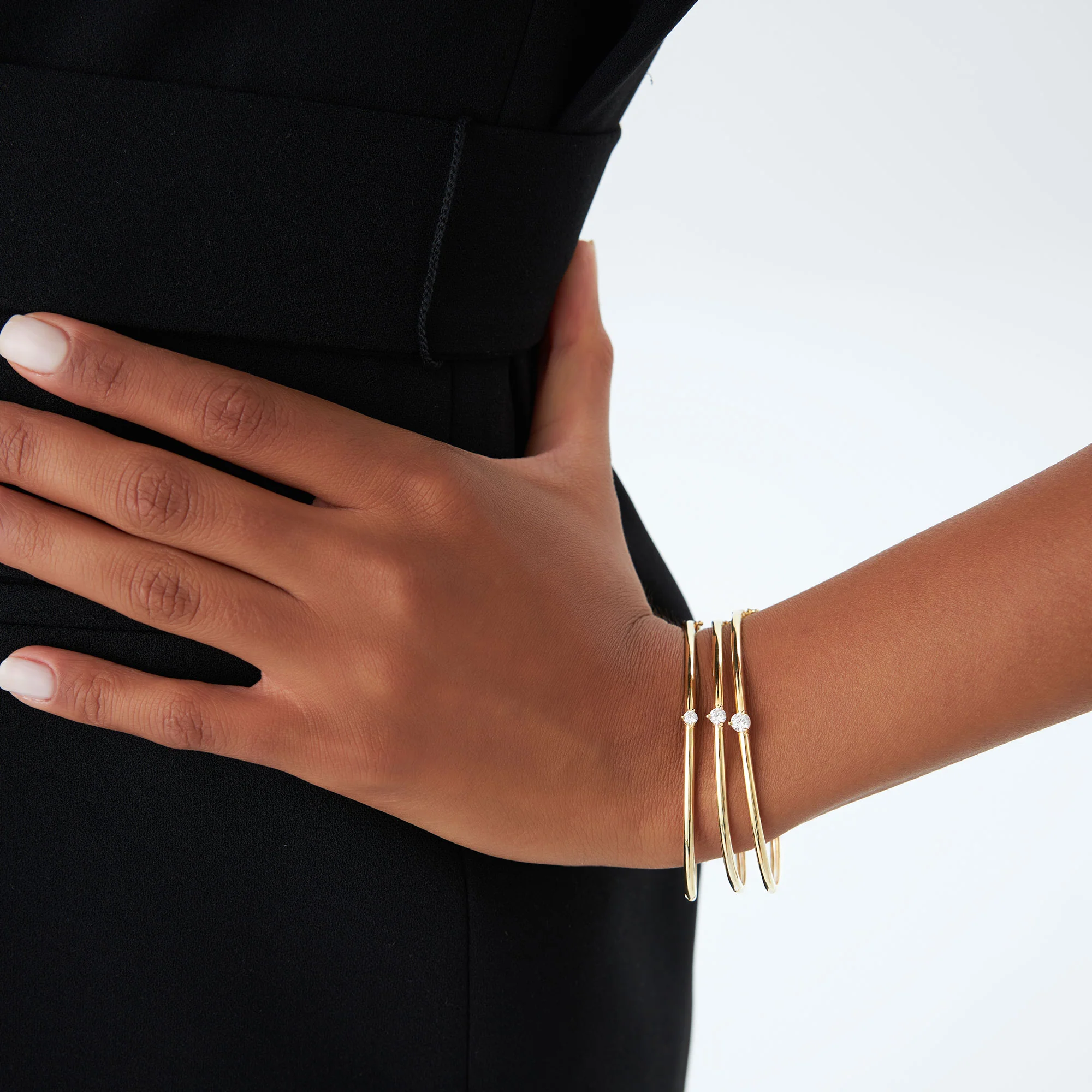14k Solitaire Diamond Bangle Bracelet 0.10 - 0.30 ctw - Image 8
