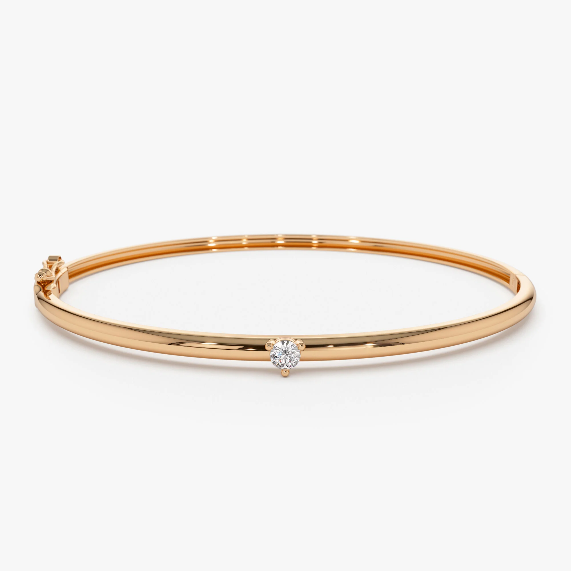14k Solitaire Diamond Bangle Bracelet 0.10 - 0.30 ctw - Image 9