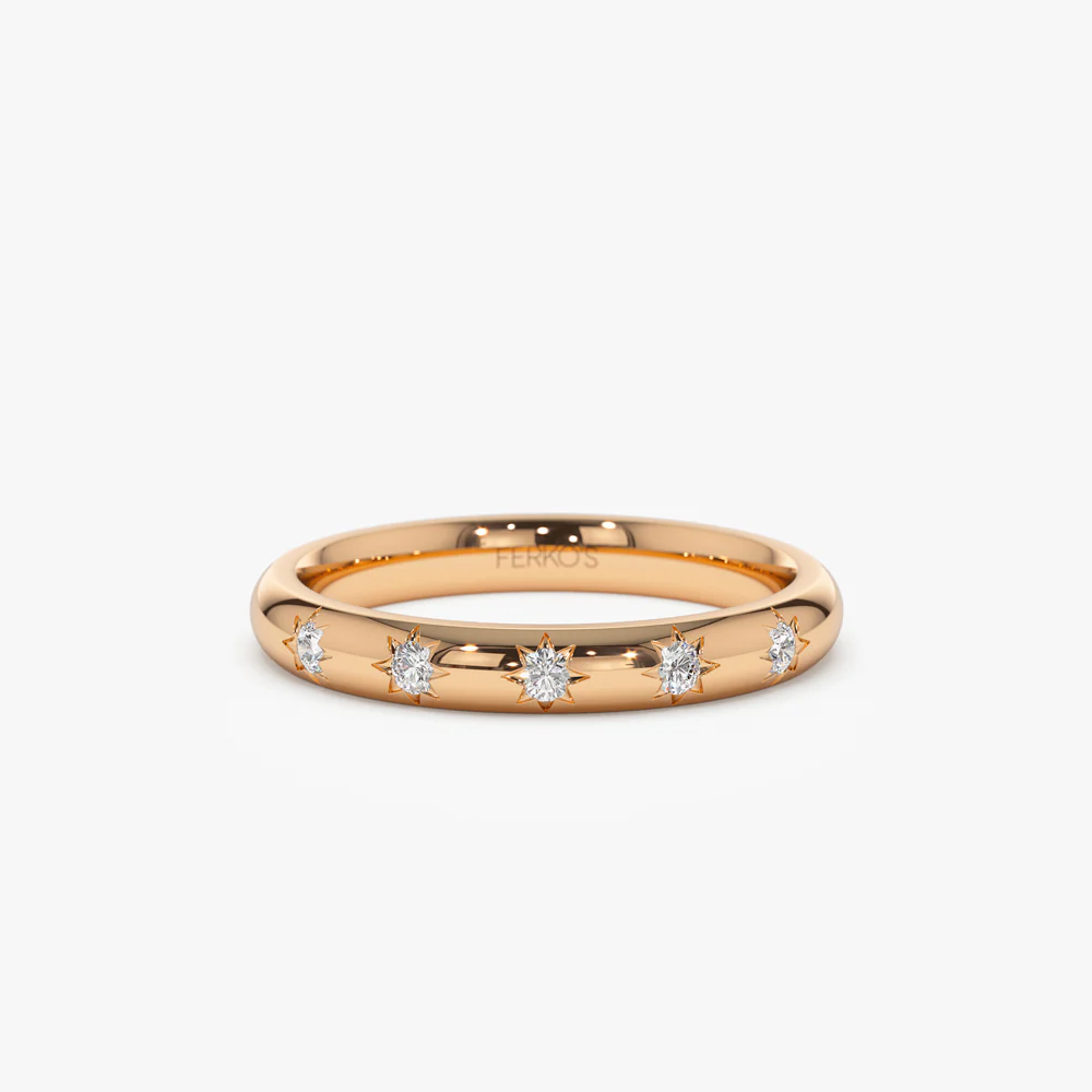 14k Star Setting 5 Stone Diamond Ring - Image 6