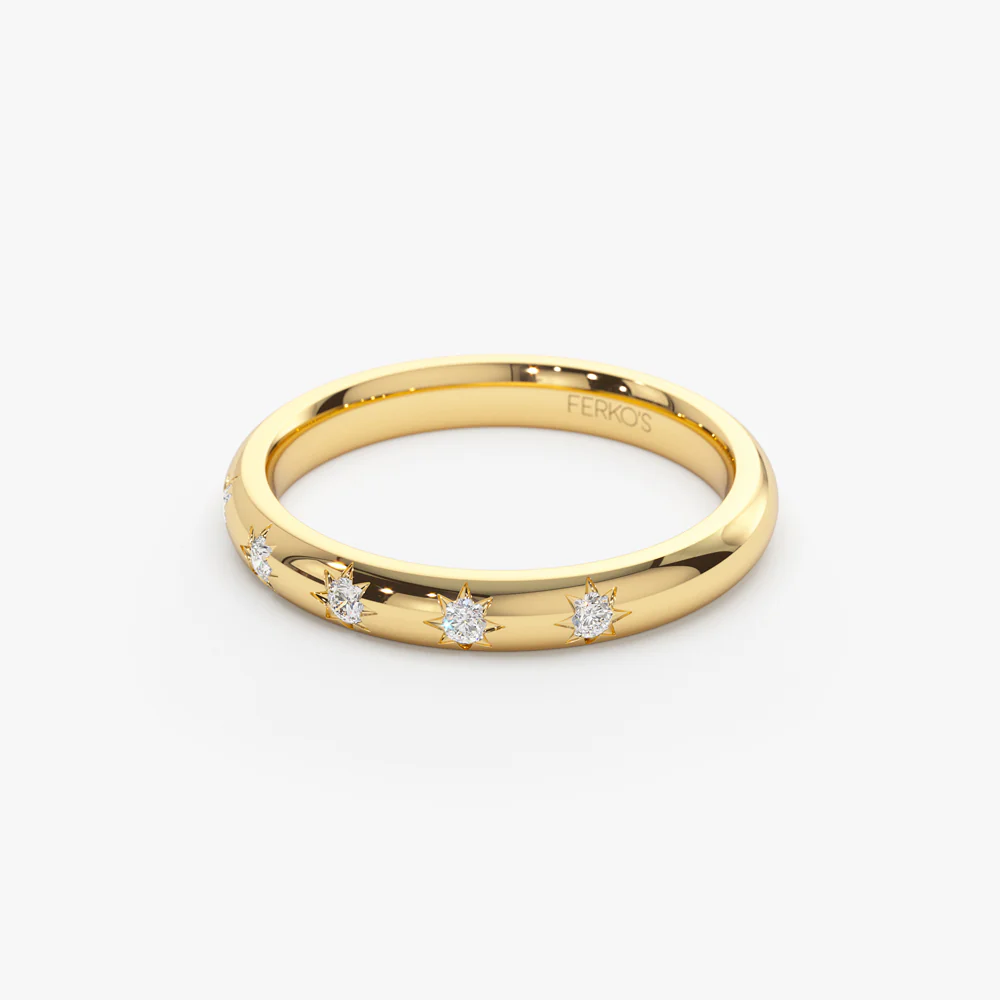14k Star Setting 5 Stone Diamond Ring - Image 8