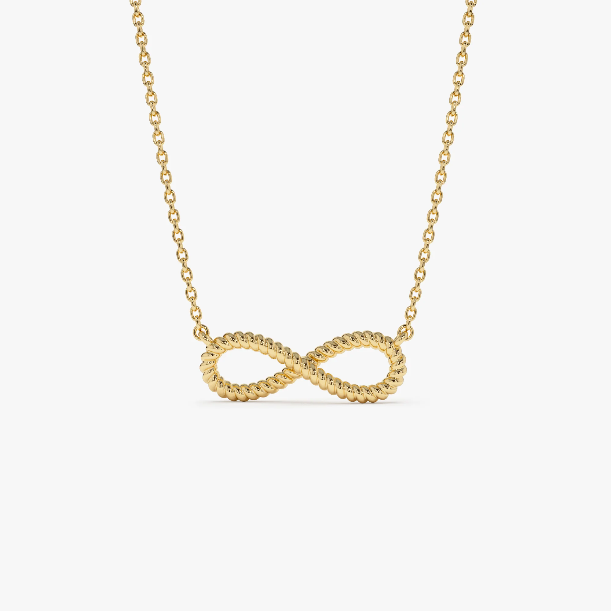 14k Twist Rope Infinity Necklace