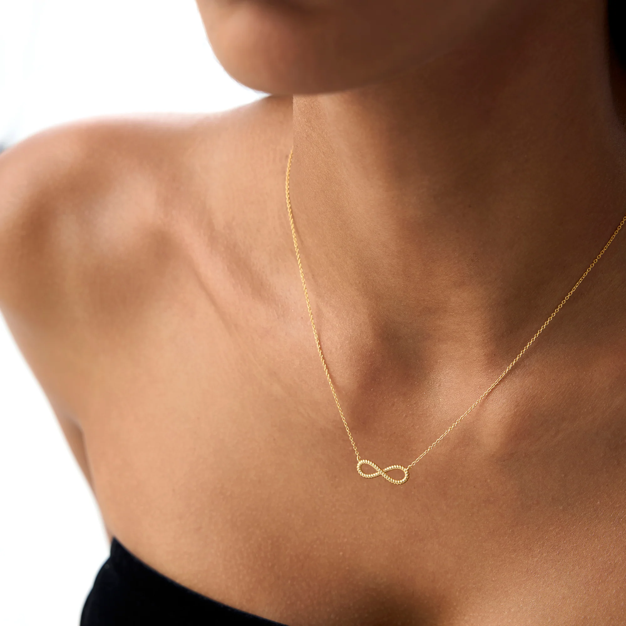 14k Twist Rope Infinity Necklace - Image 3