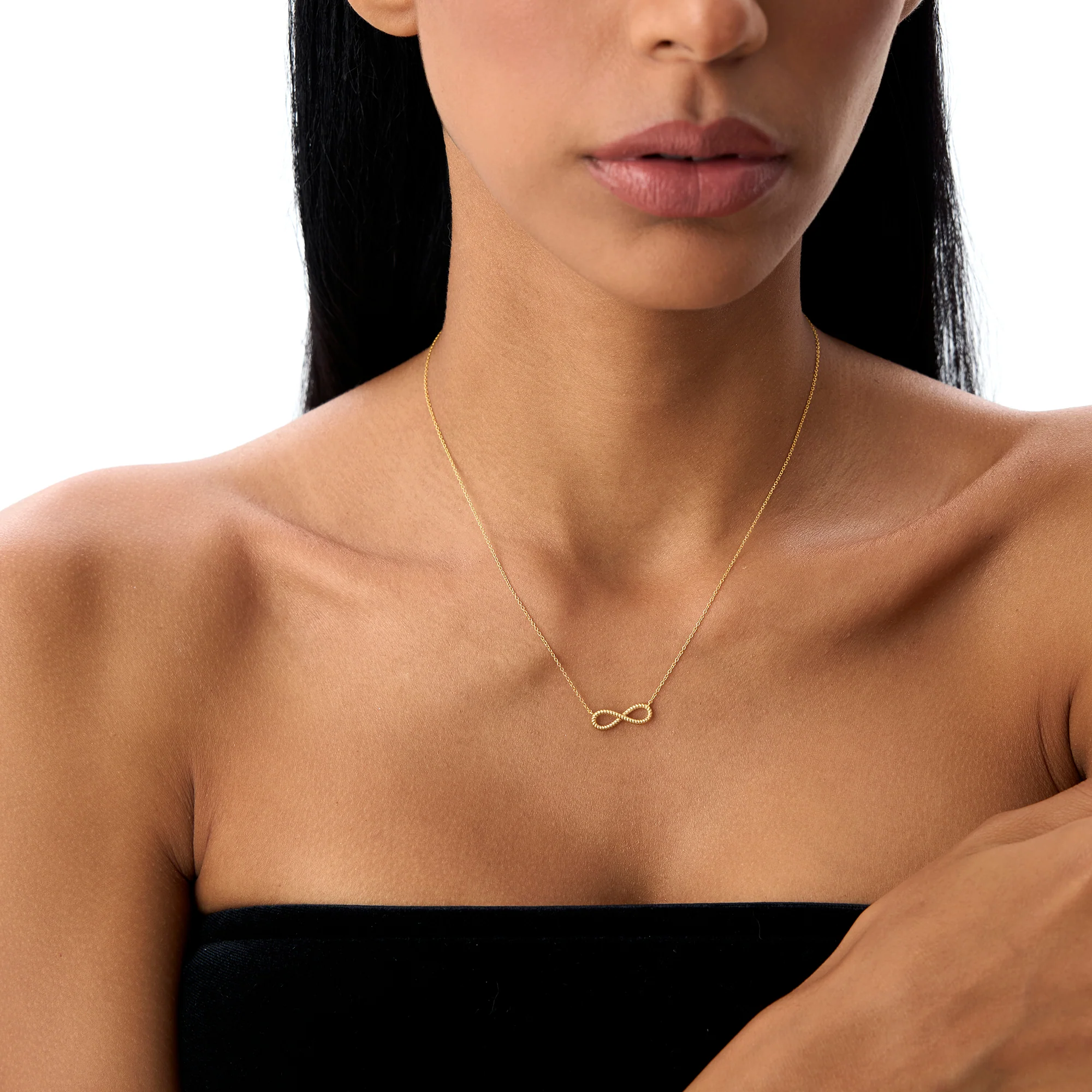 14k Twist Rope Infinity Necklace - Image 5