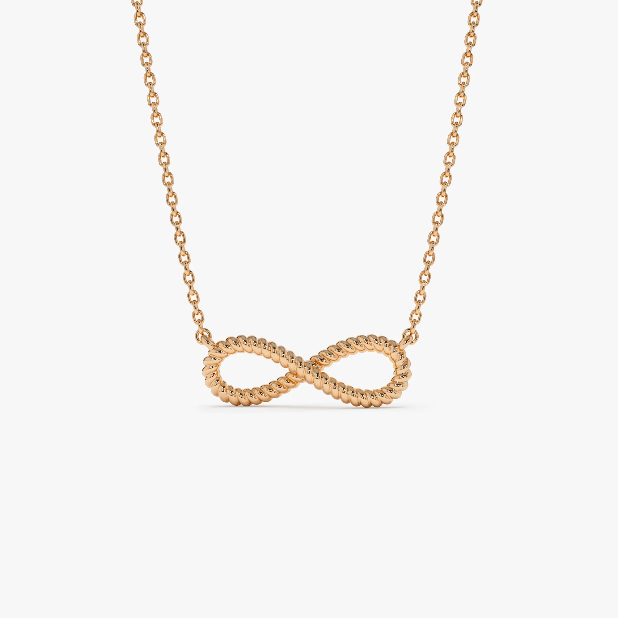 14k Twist Rope Infinity Necklace - Image 7