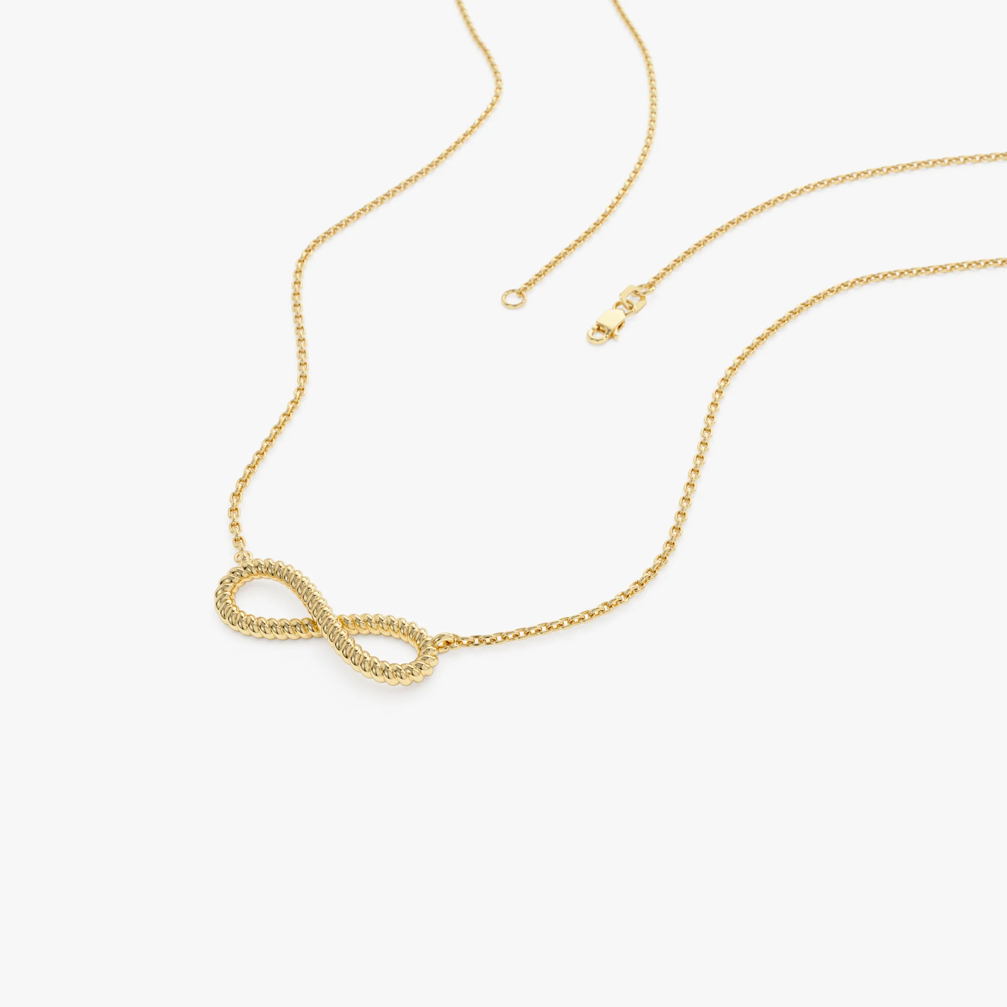 14k Twist Rope Infinity Necklace - Image 8