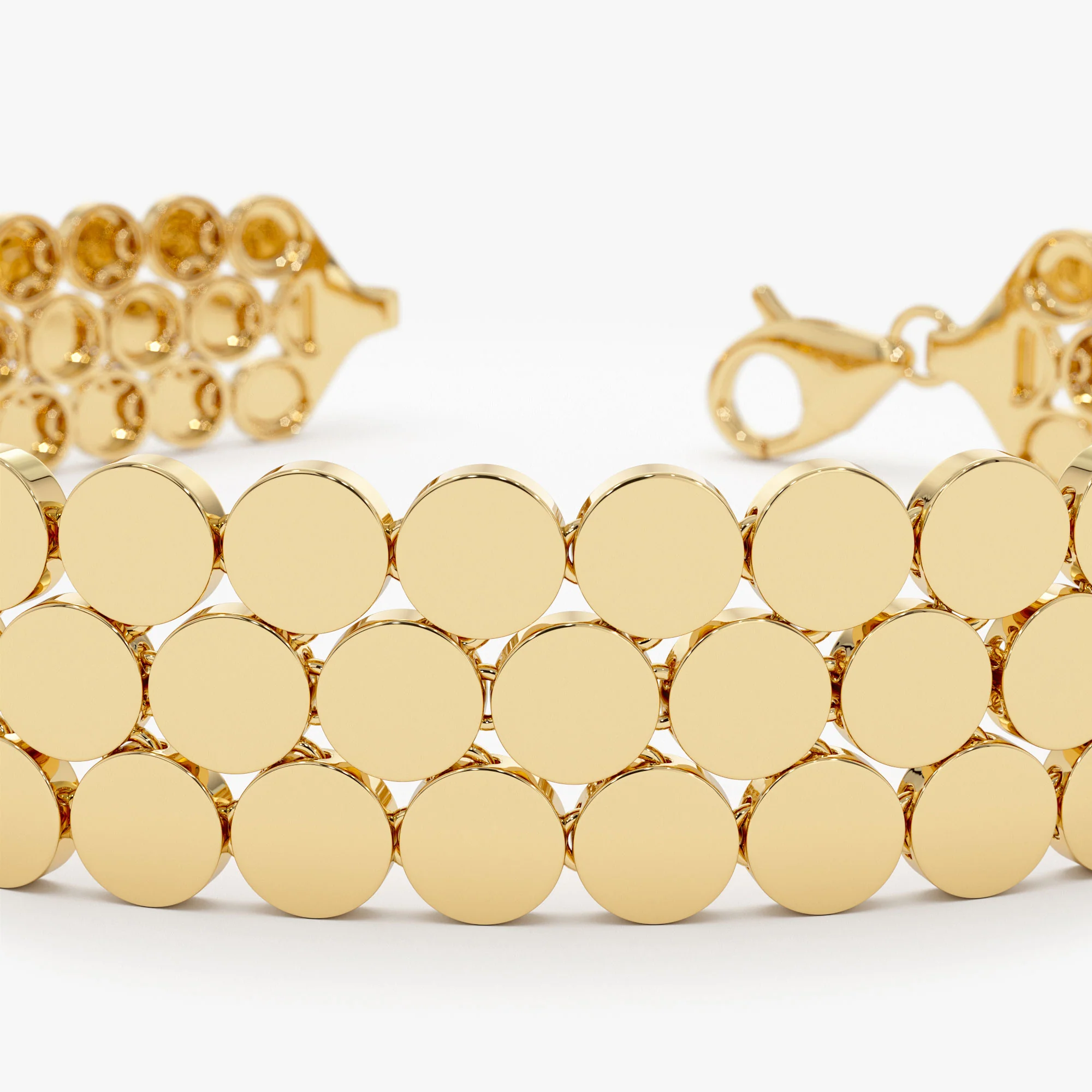 14k Unique Bold Triple Strand Bracelet - Image 6