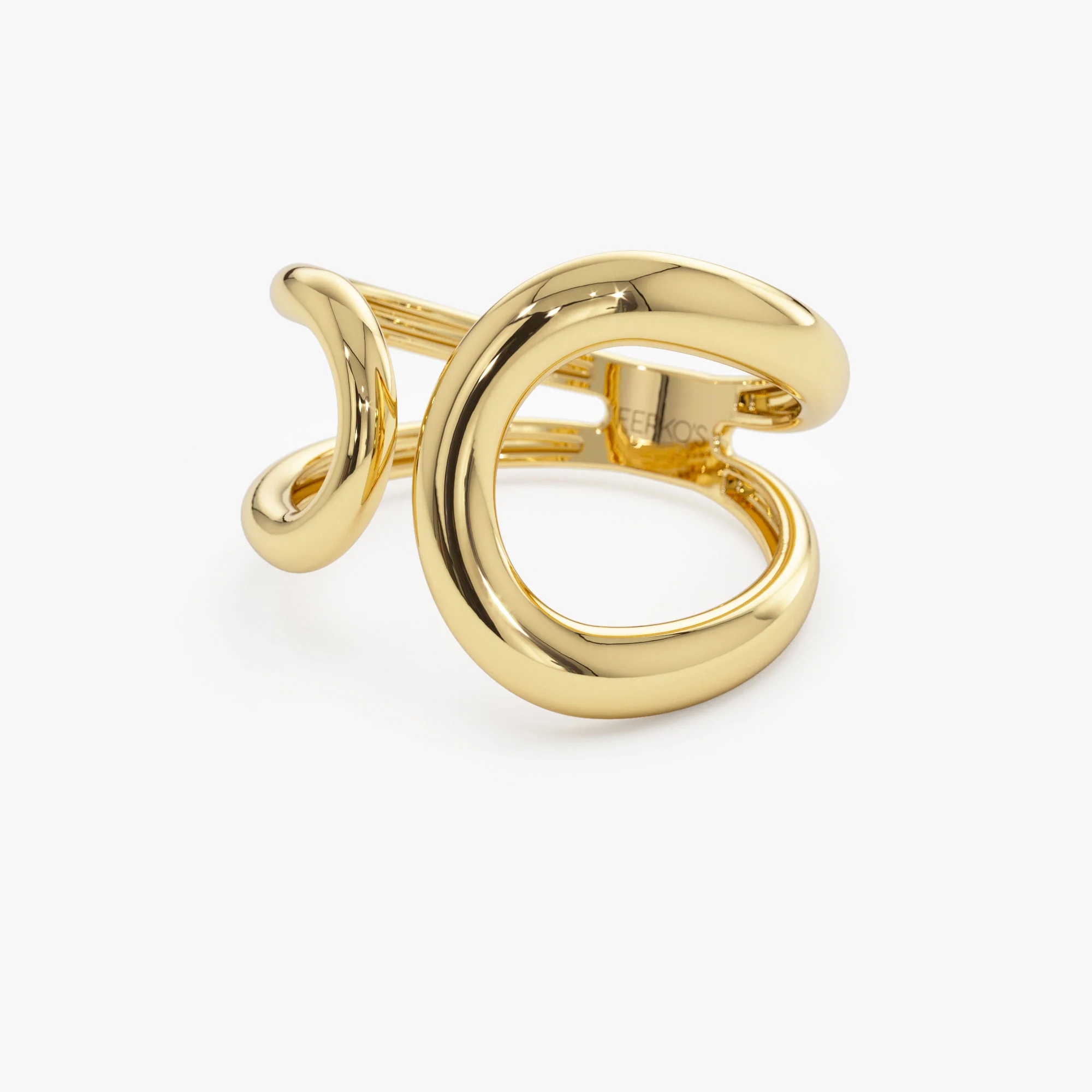 14k Unique Design Bold Gold Ring - Image 8