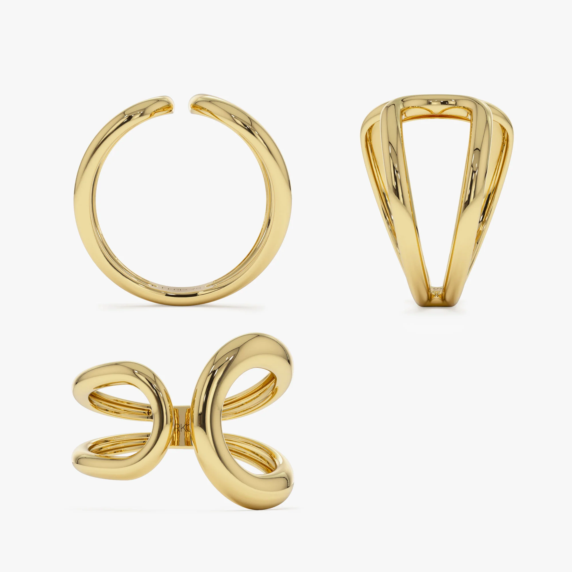 14k Unique Design Bold Gold Ring - Image 9