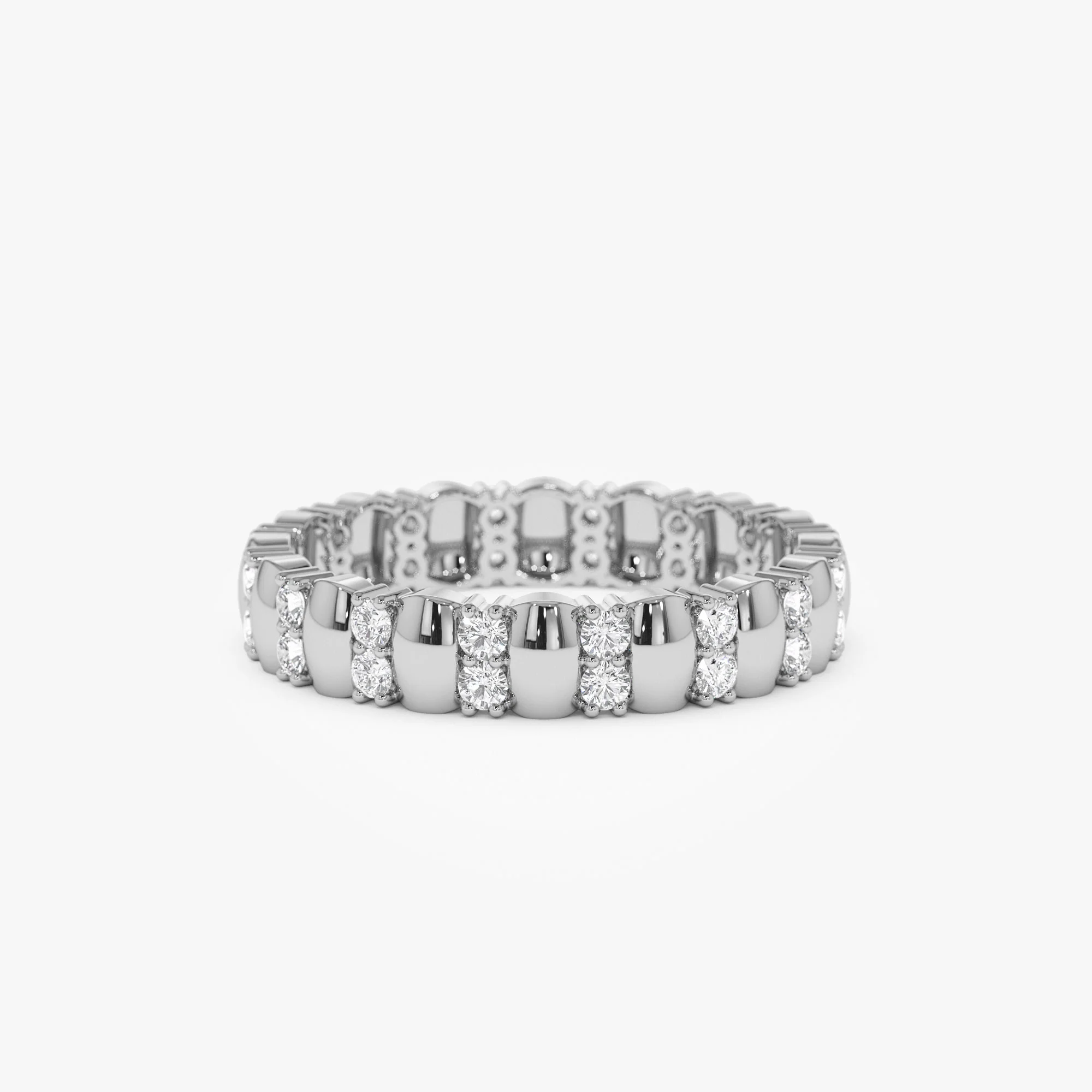 14k Unique Double Row Diamond Eternity Ring - Image 8