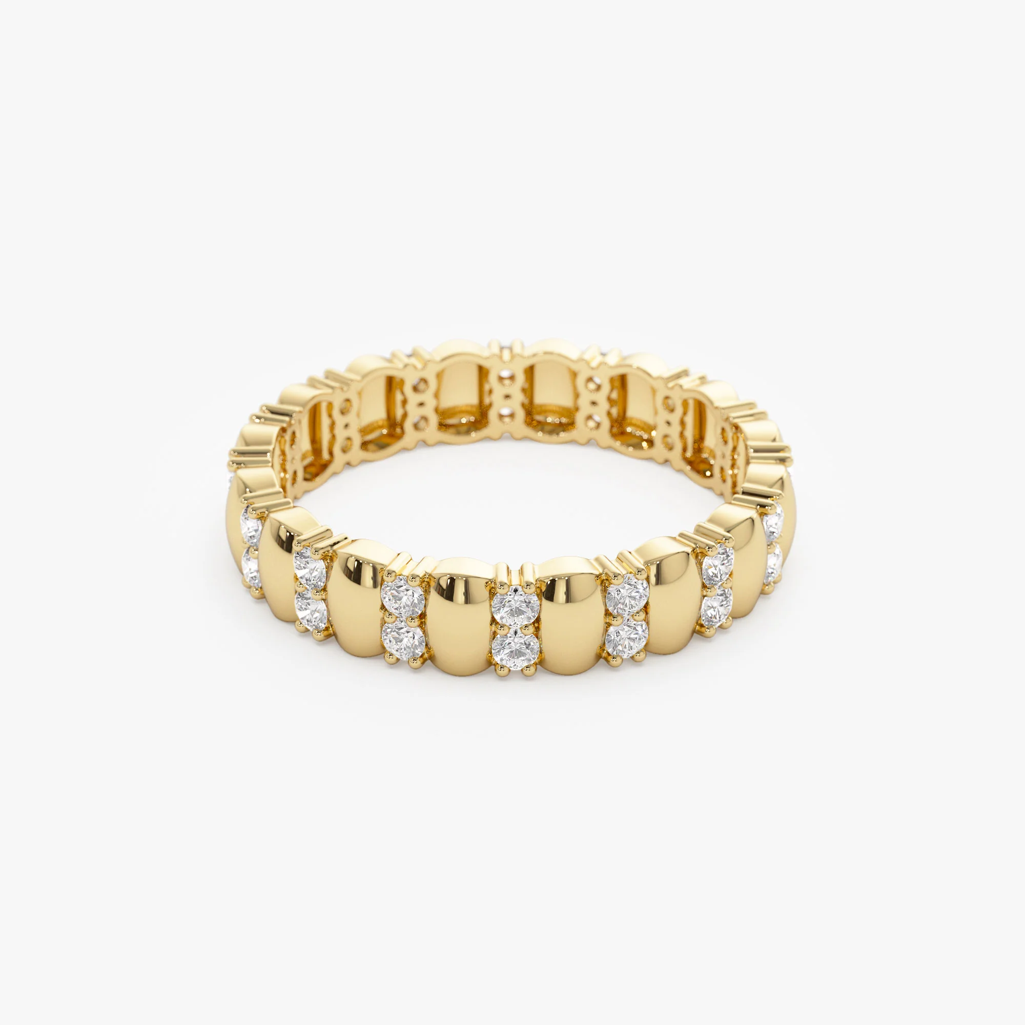 14k Unique Double Row Diamond Eternity Ring - Image 9