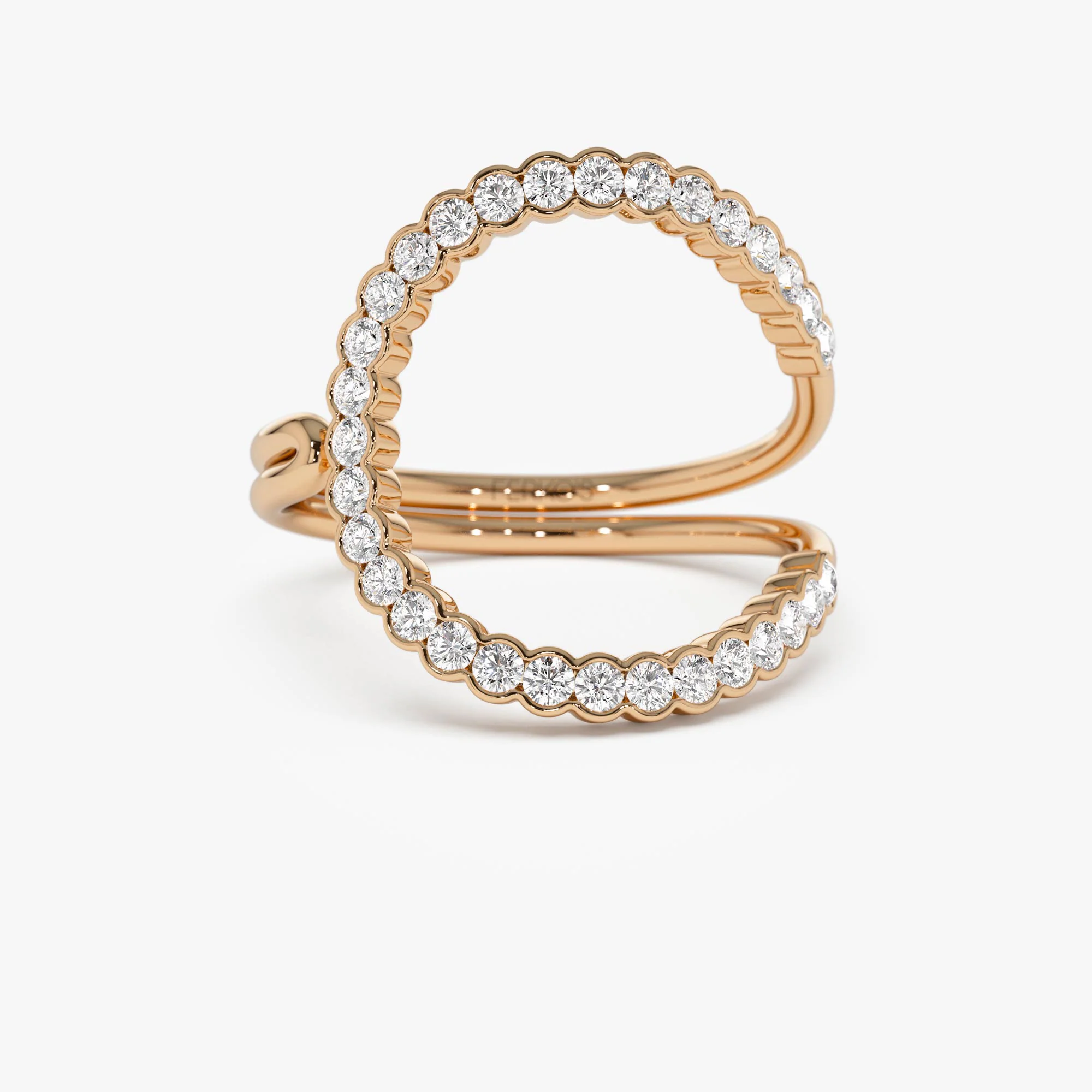 14k Unique Half Bezel Diamond Ring - Image 7