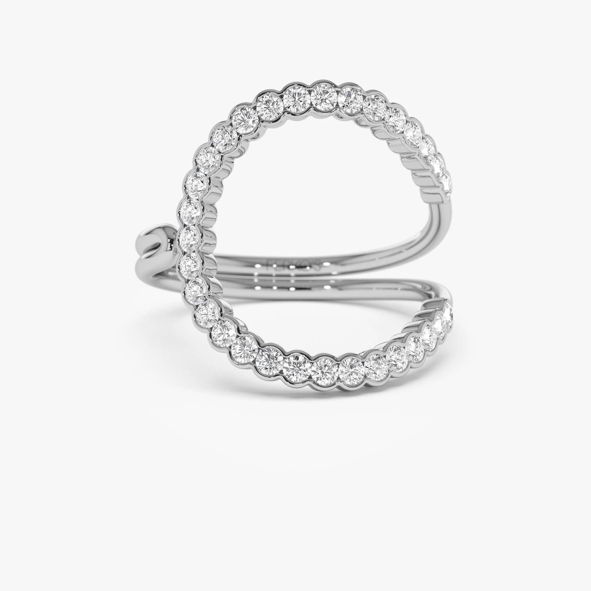 14k Unique Half Bezel Diamond Ring - Image 8