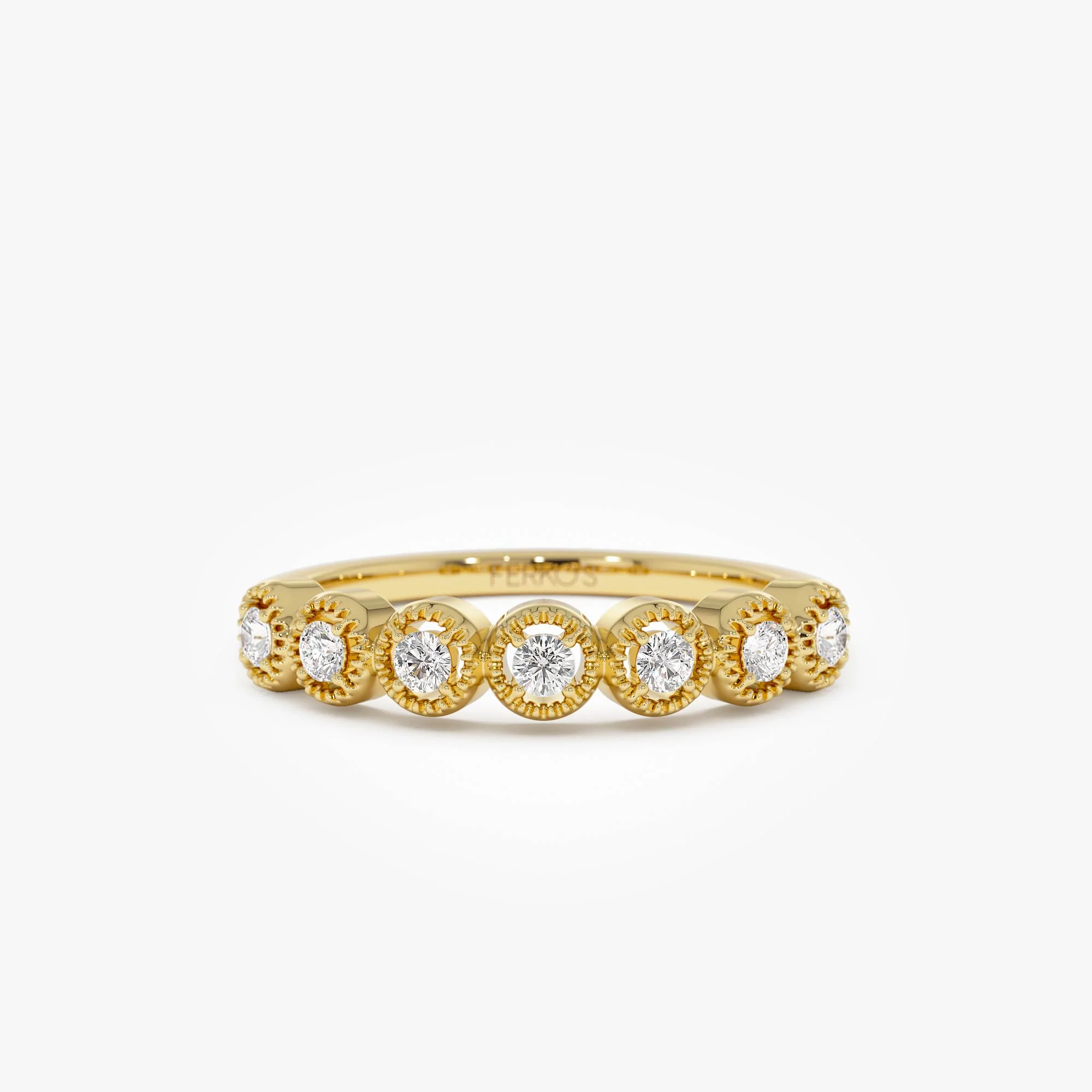 14k Vintage Style Diamond Band Ring