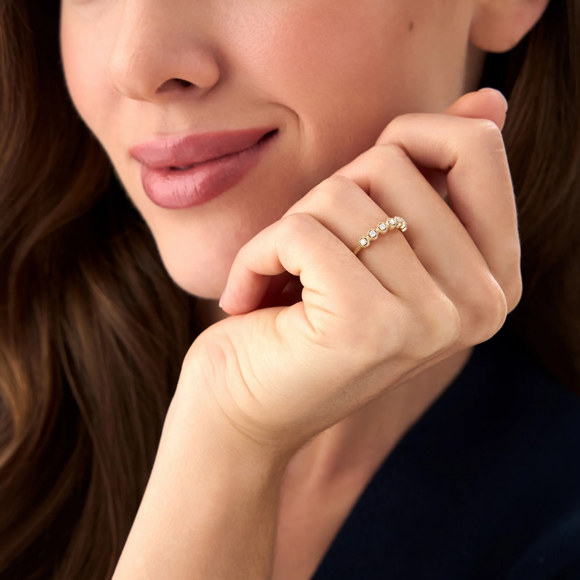 14k Vintage Style Diamond Band Ring - Image 5
