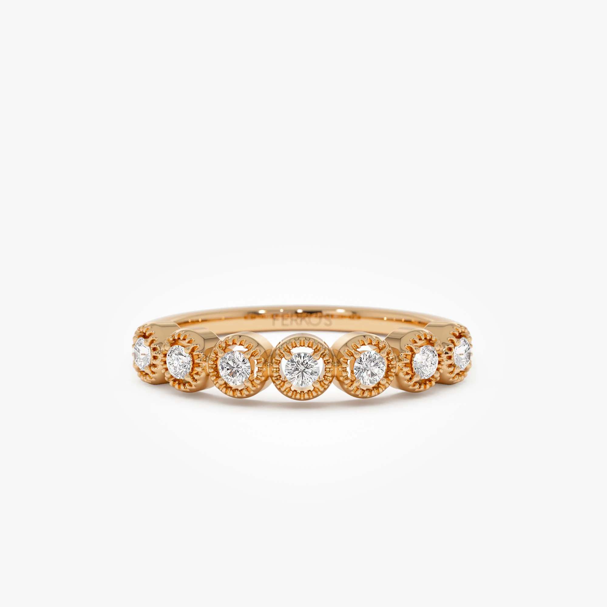 14k Vintage Style Diamond Band Ring - Image 6