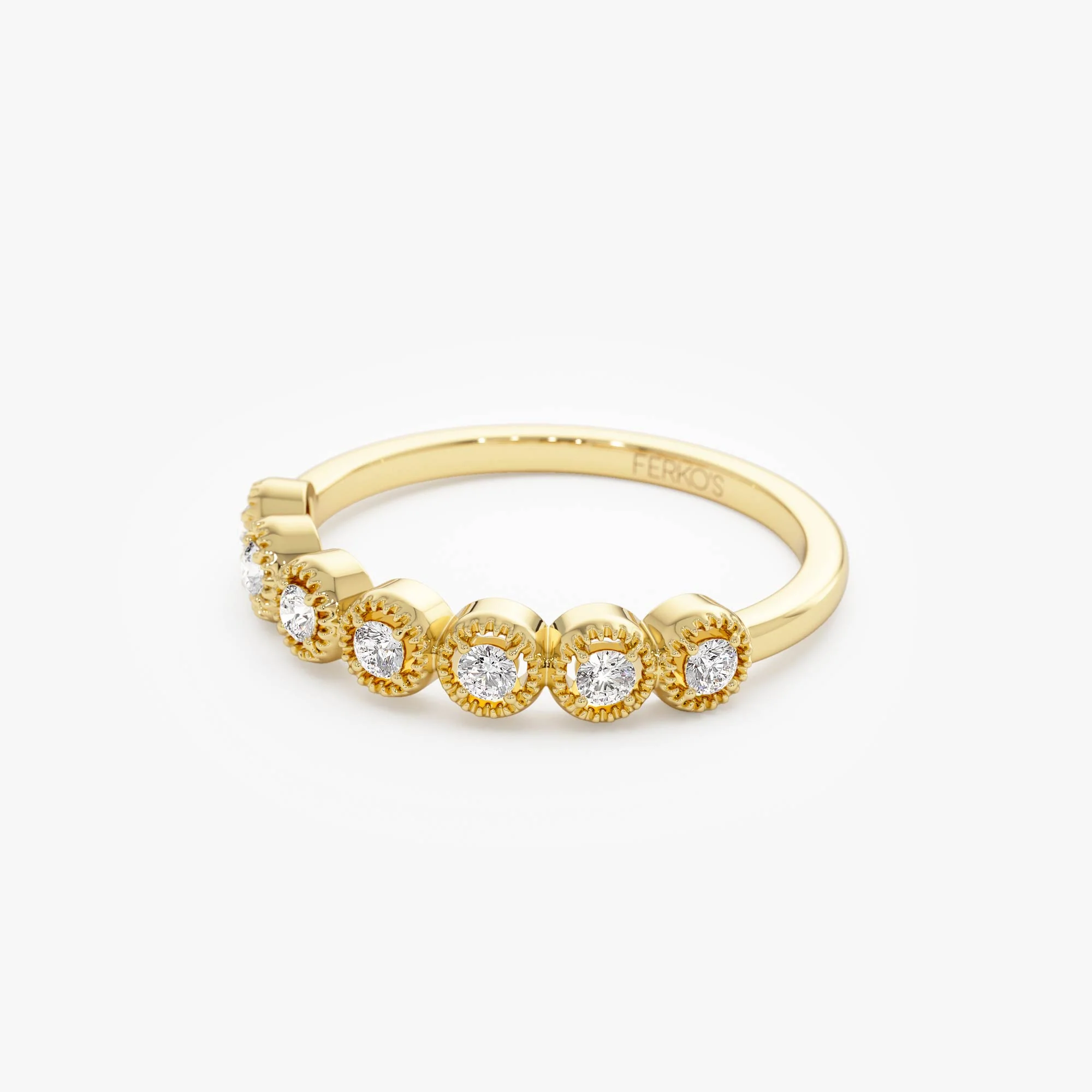 14k Vintage Style Diamond Band Ring - Image 7