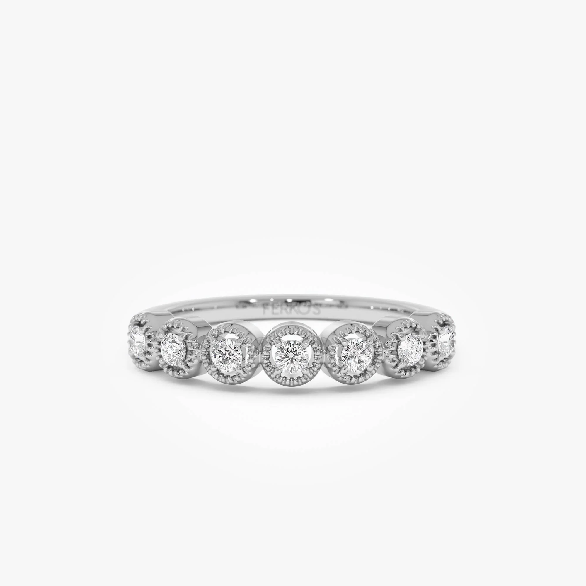 14k Vintage Style Diamond Band Ring - Image 8