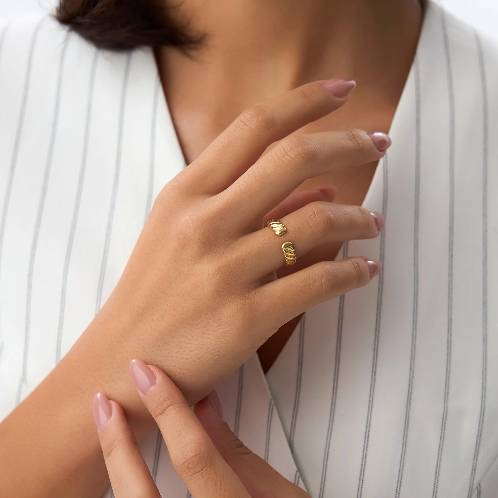 14K 5MM Rope Cuff Ring - Image 3