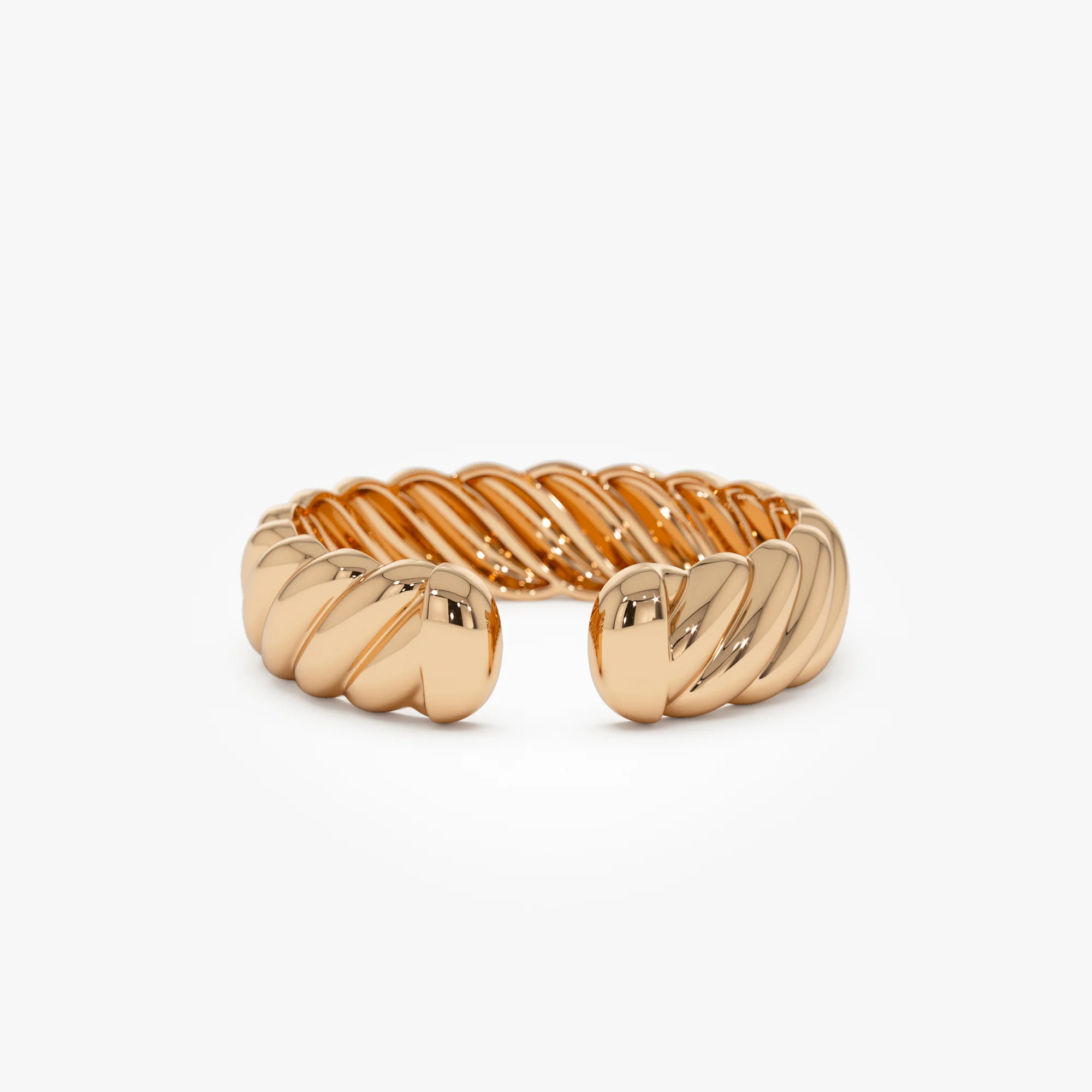 14K 5MM Rope Cuff Ring - Image 5