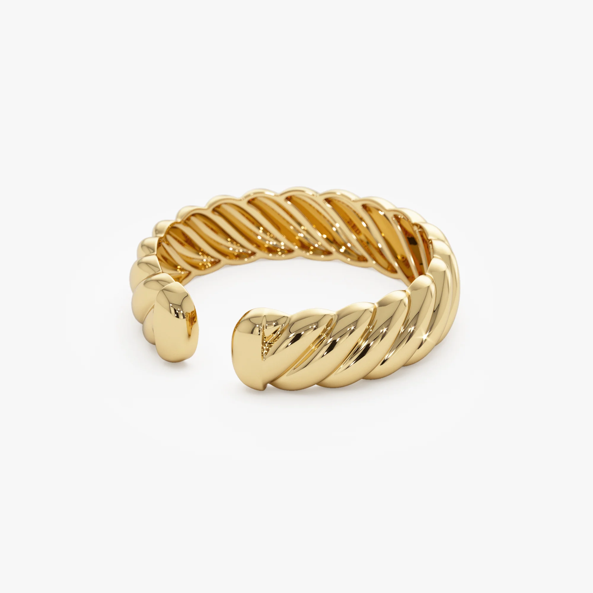 14K 5MM Rope Cuff Ring - Image 7