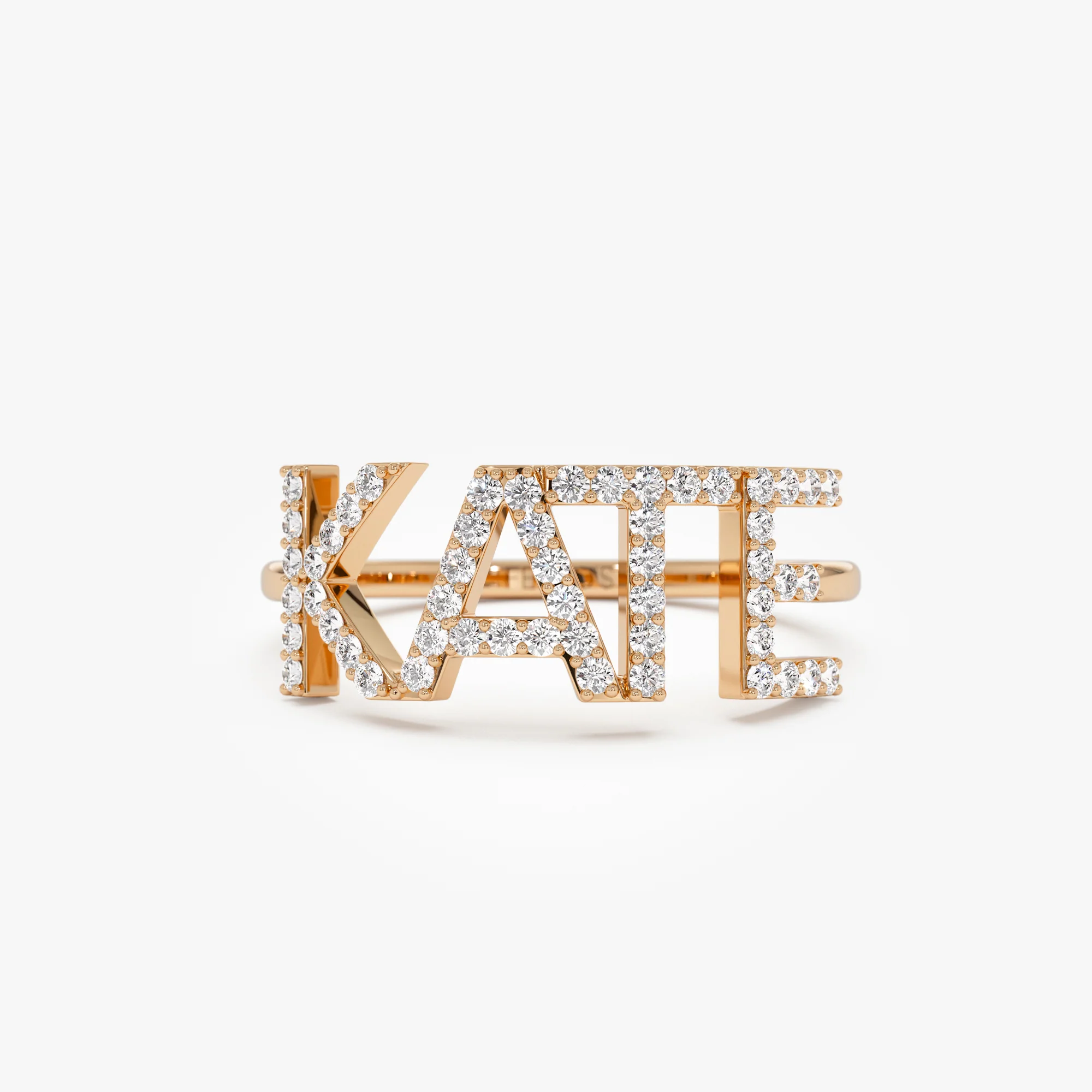 14K Diamond Personalized Name Ring - Image 6