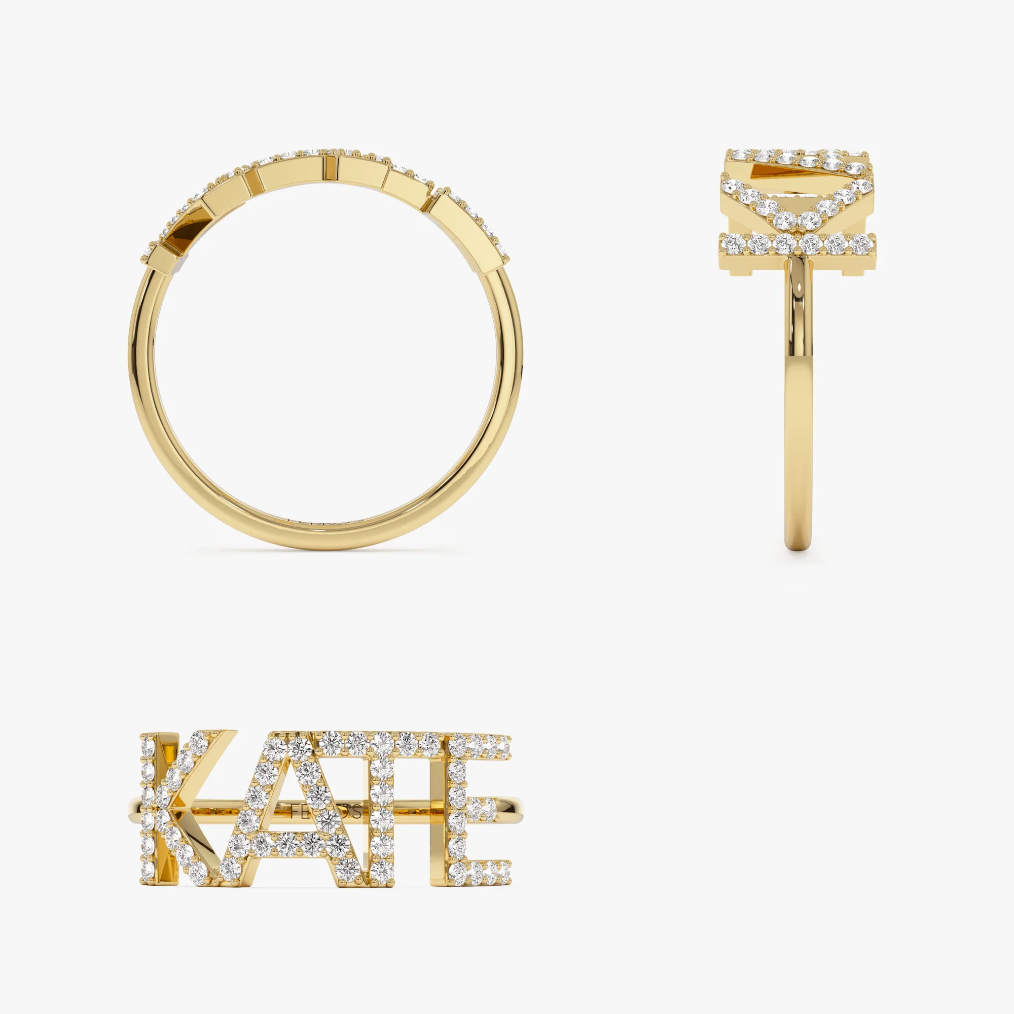 14K Diamond Personalized Name Ring - Image 9
