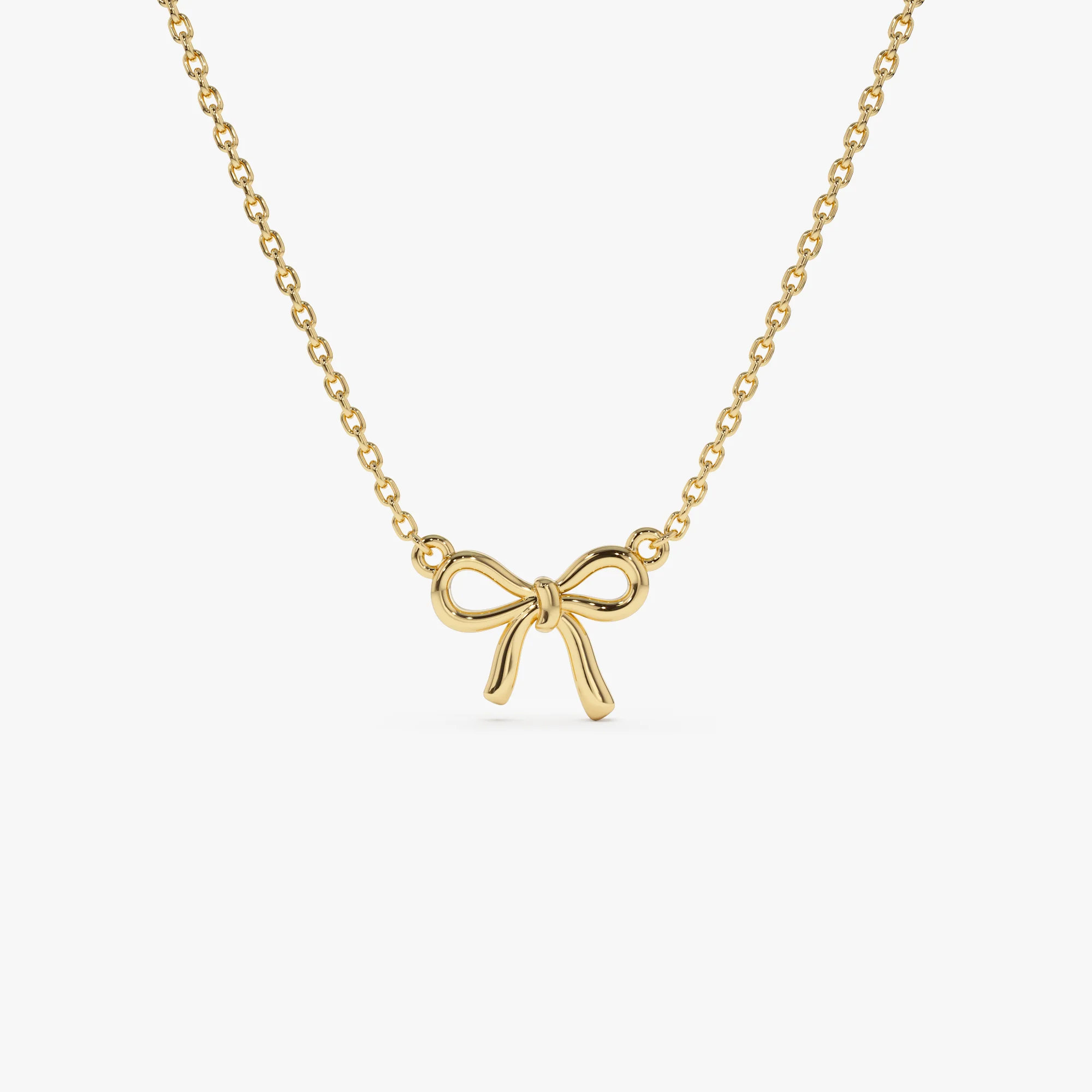 14Kt Plain Gold Ribbon Necklace
