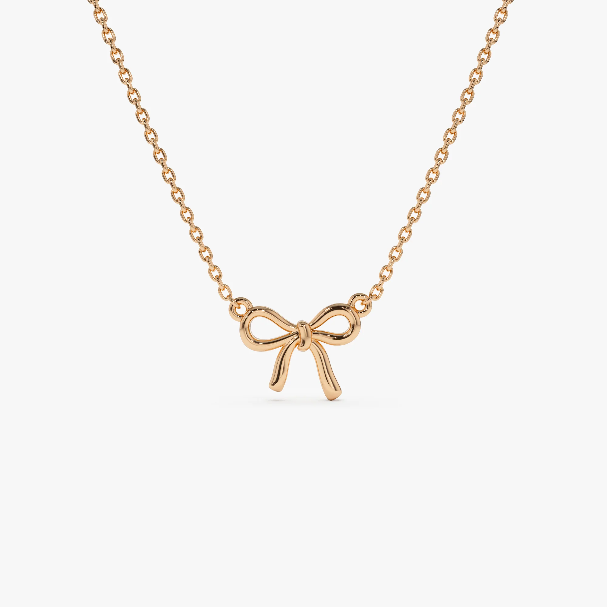 14Kt Plain Gold Ribbon Necklace - Image 5