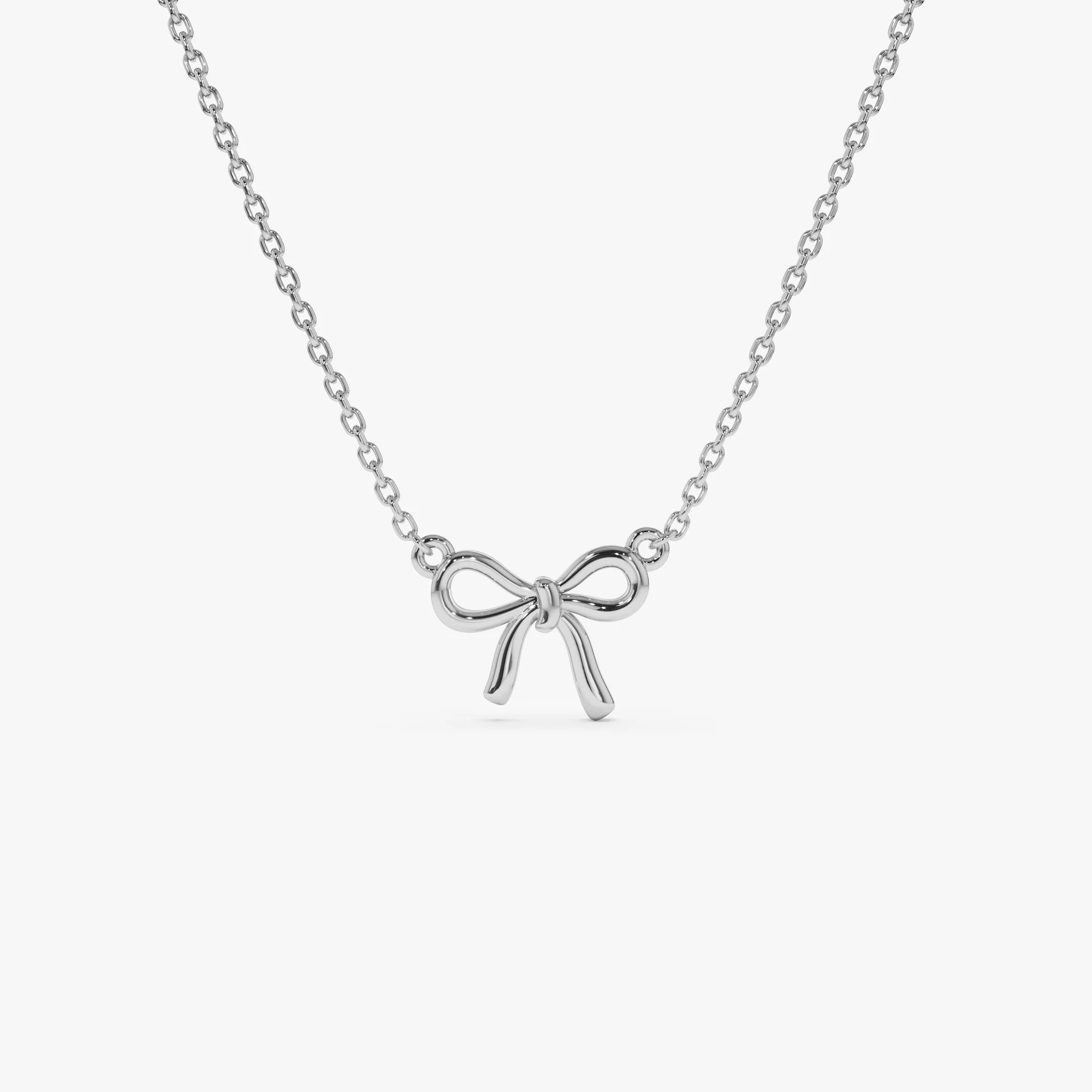14Kt Plain Gold Ribbon Necklace - Image 6