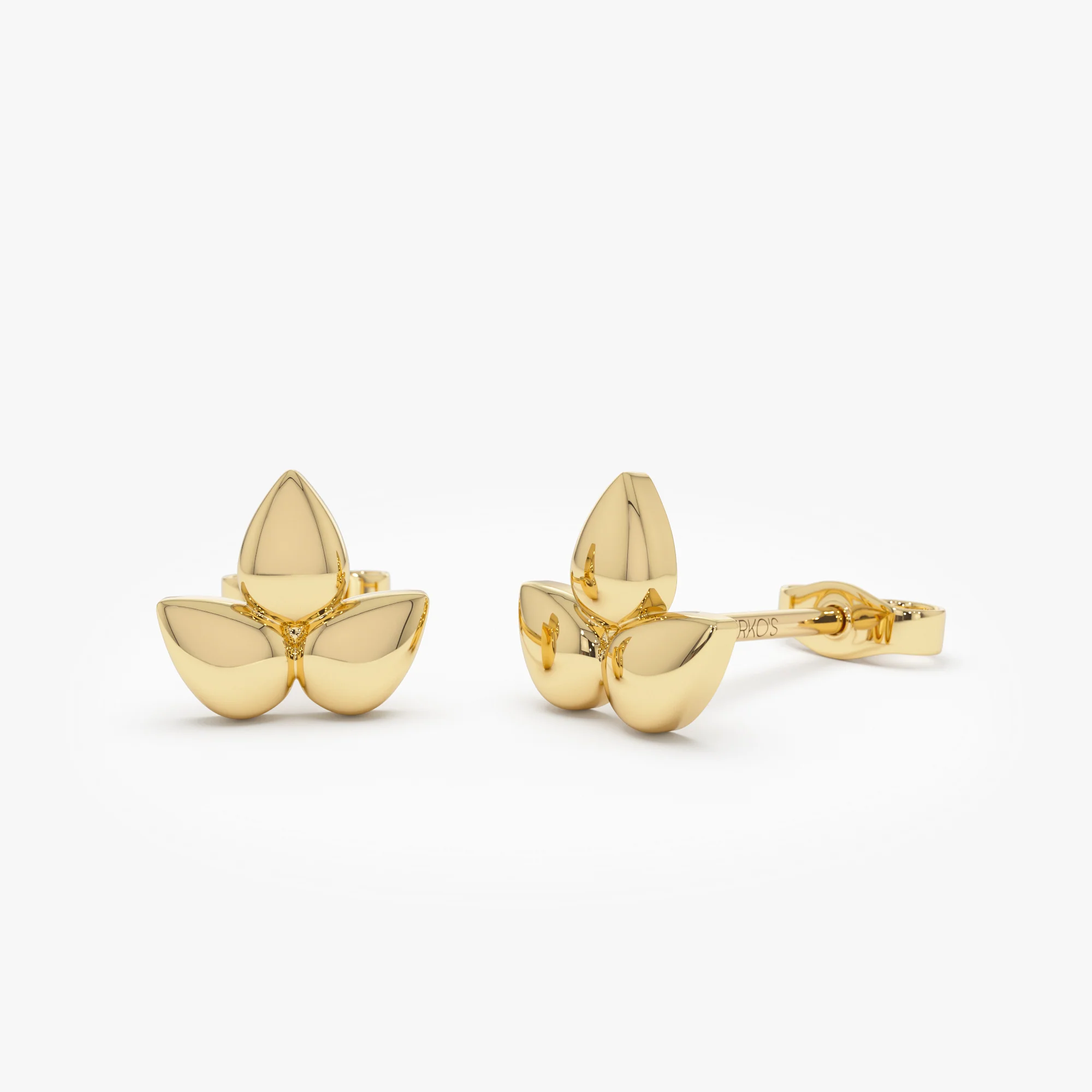 14K Trio Petal Stud Earrings