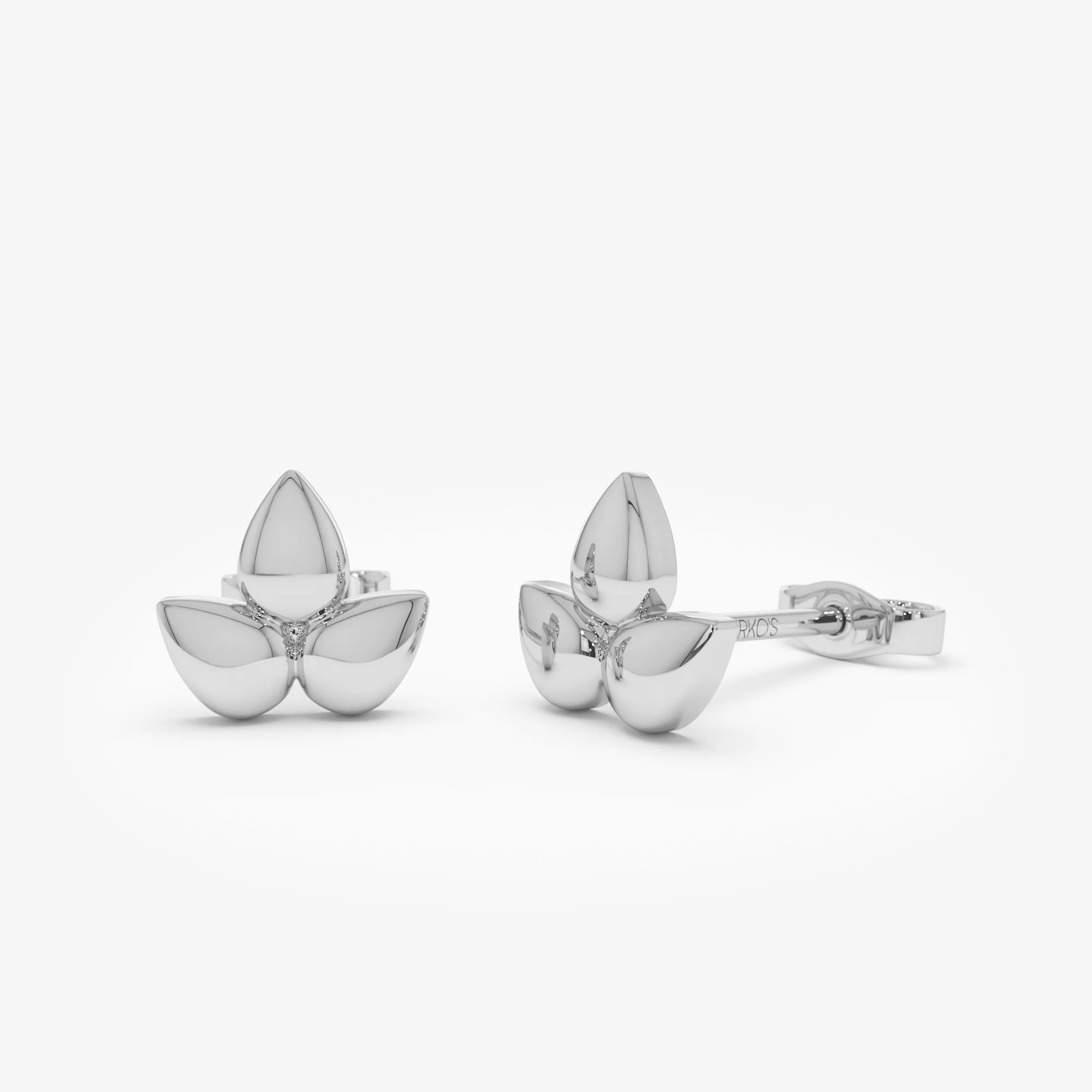 14K Trio Petal Stud Earrings - Image 6