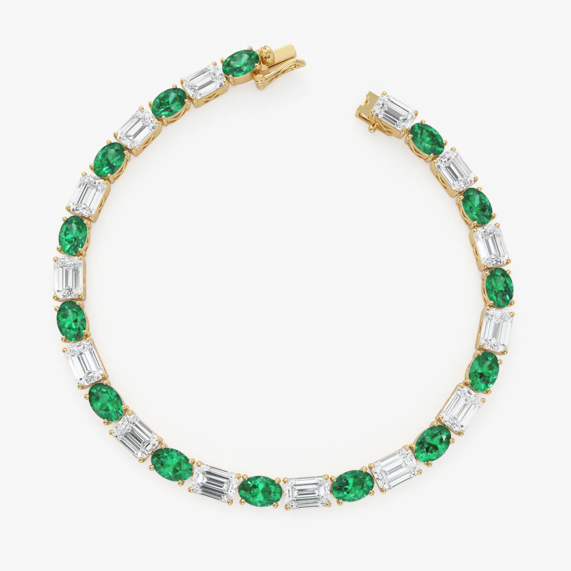 15.30 ctw 14k Lab Grown Colombian Emerald and Diamond Bracelet - Brooke - Image 6