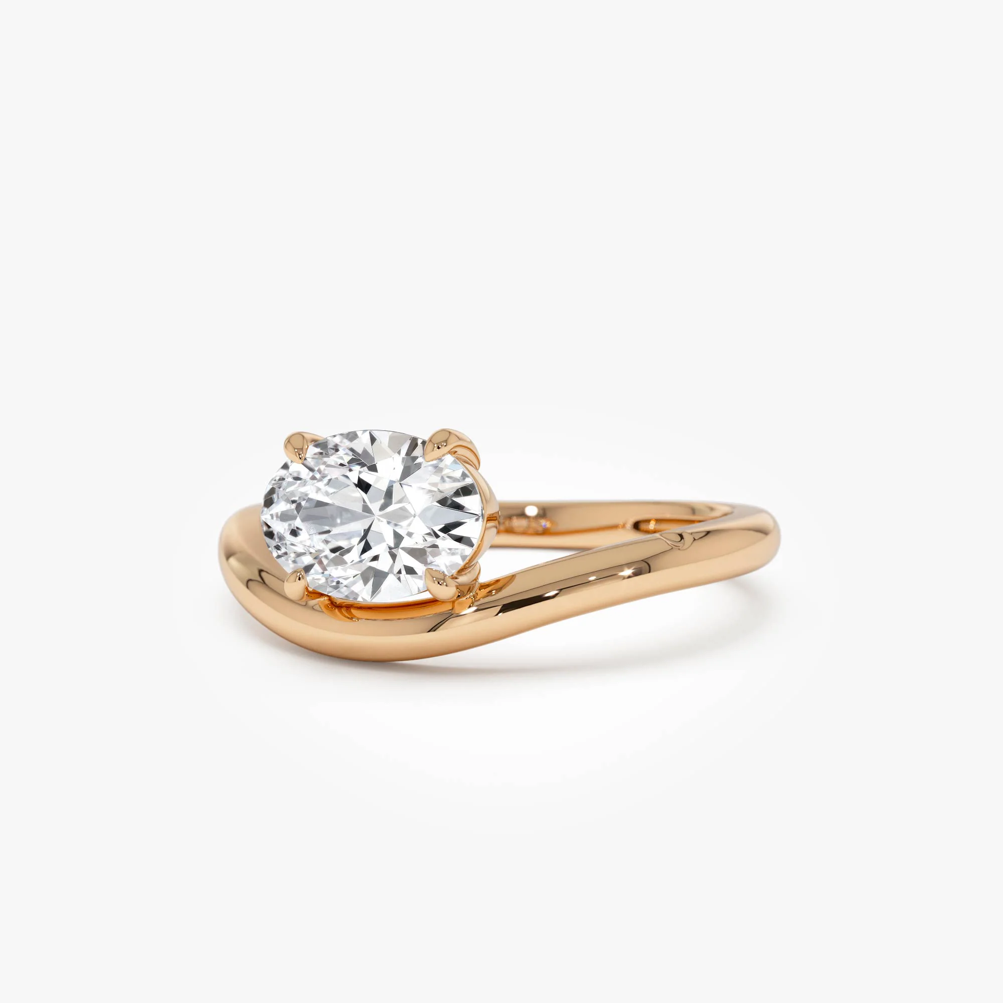 1ct Oval Shaped Lab Grown Contemporary Diamond Engagement Ring - Clio - Image 5