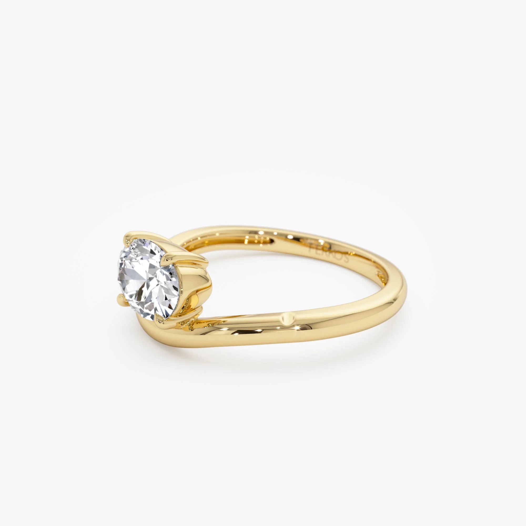 1ct Oval Shaped Lab Grown Contemporary Diamond Engagement Ring - Clio - Image 7