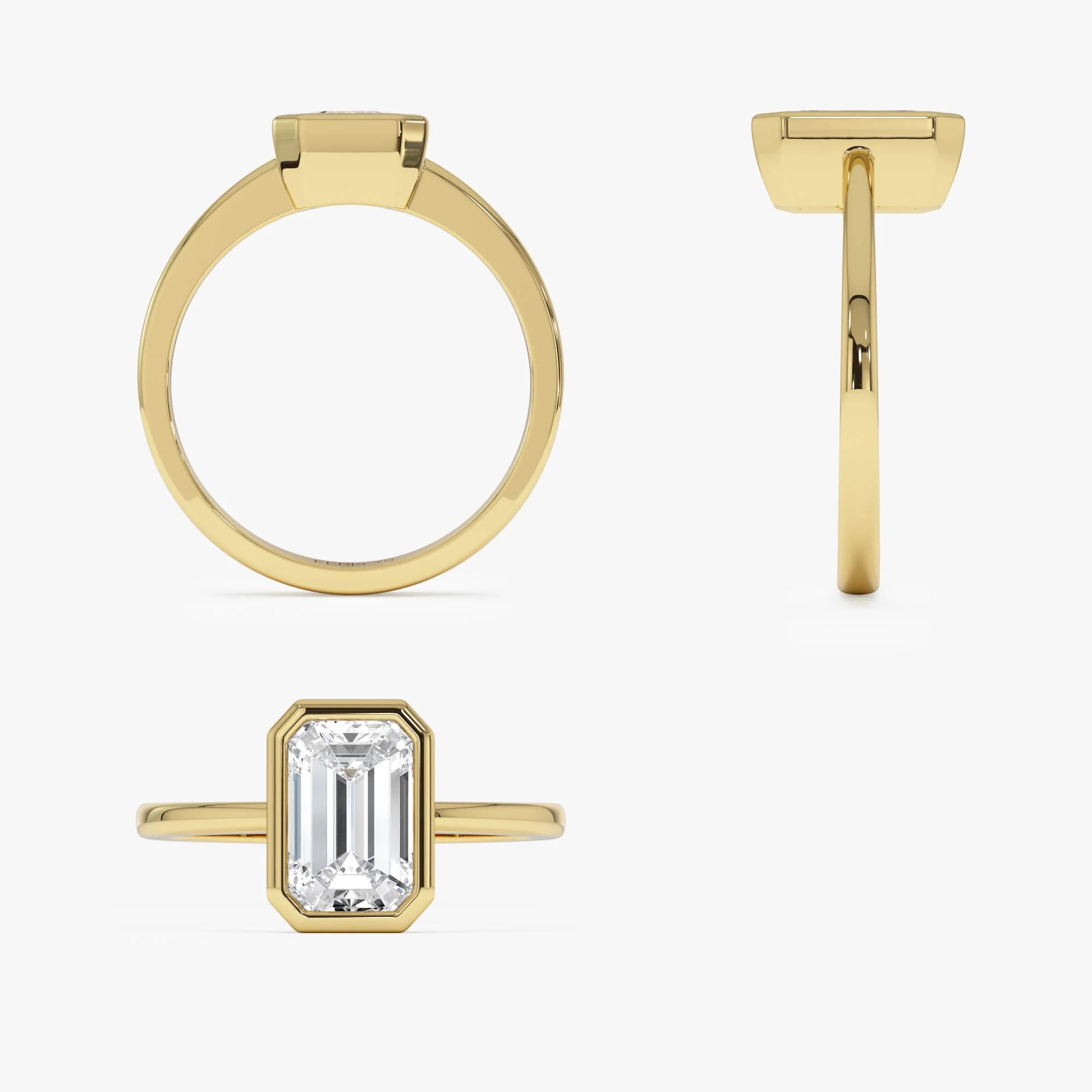 2.00 Ct 14k Emerald Cut Lab Grown Bezel Setting Diamond Engagement Ring – Naomi - Image 10