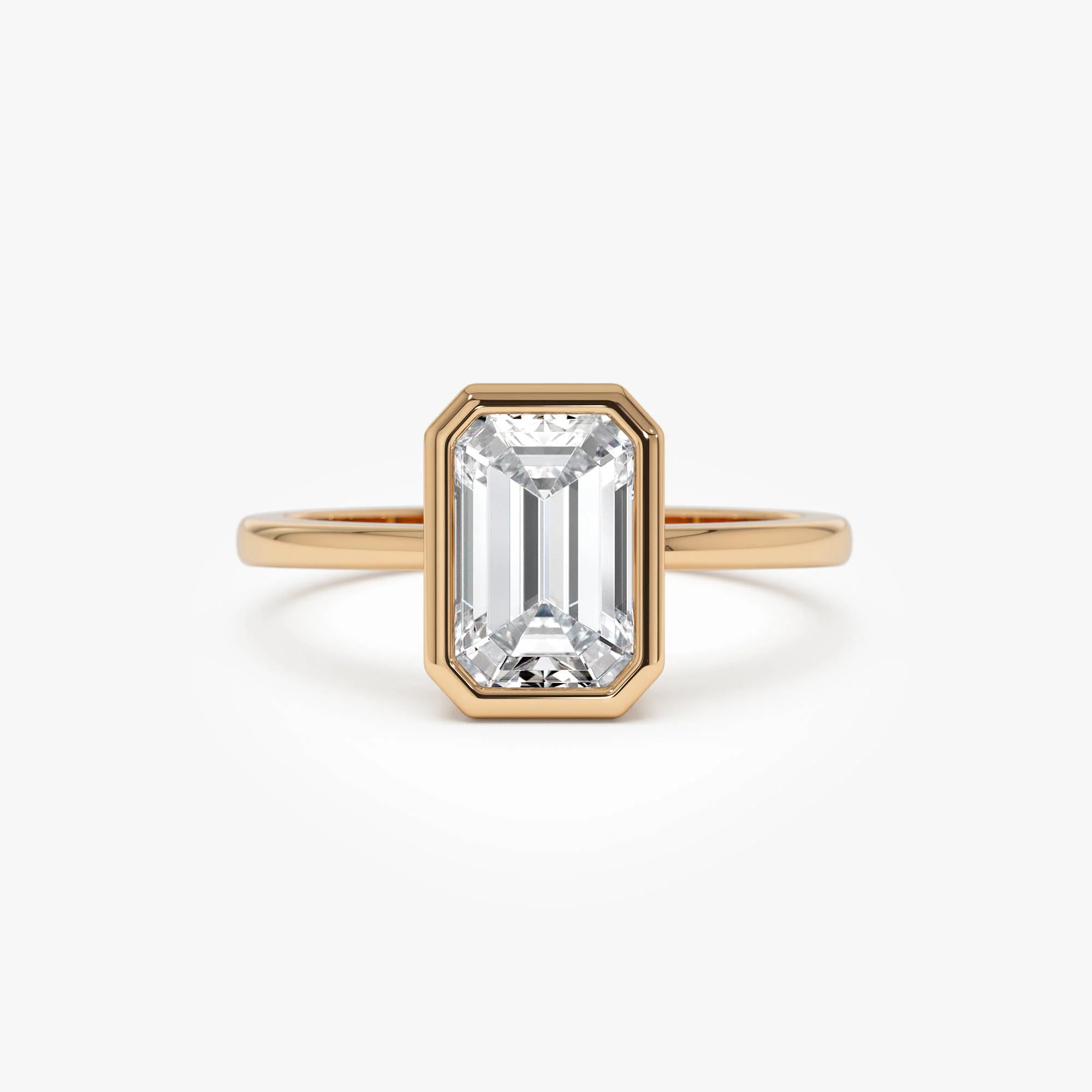 2.00 Ct 14k Emerald Cut Lab Grown Bezel Setting Diamond Engagement Ring – Naomi - Image 7
