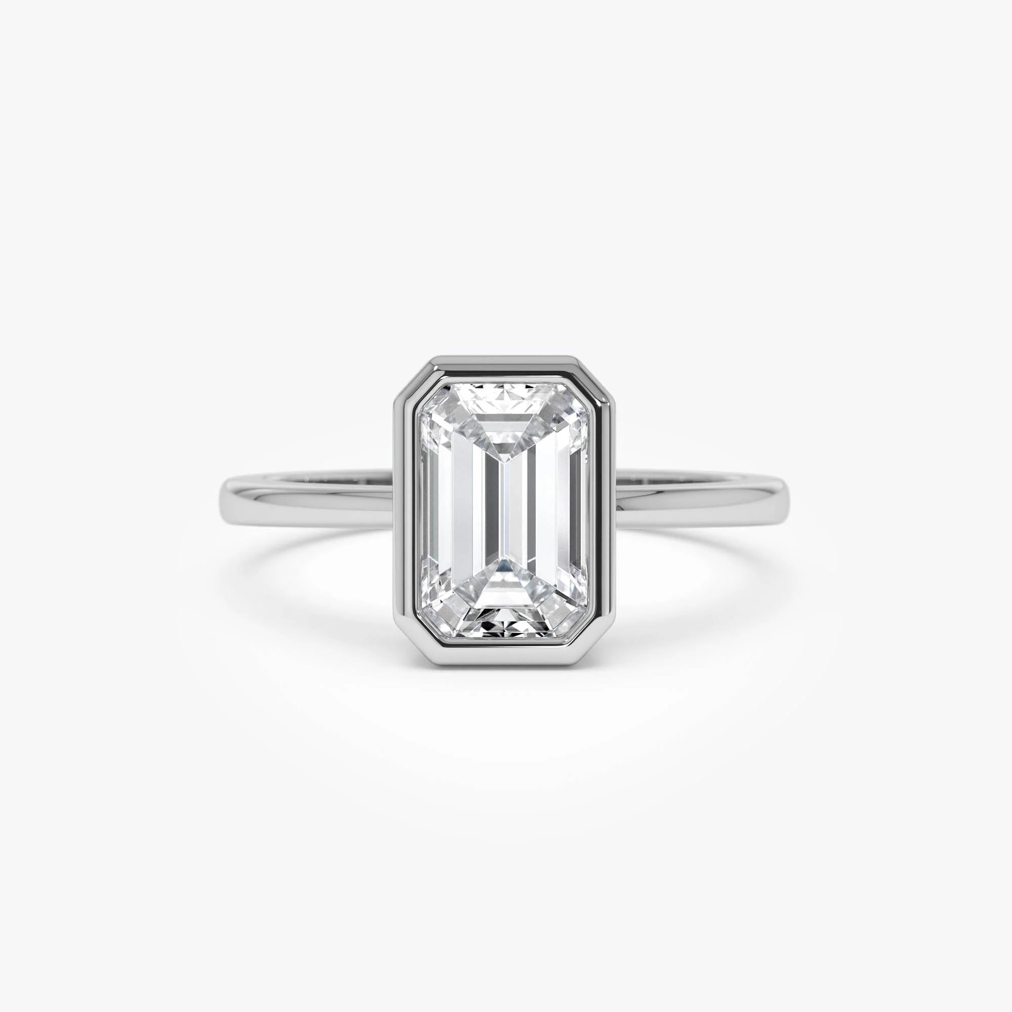 2.00 Ct 14k Emerald Cut Lab Grown Bezel Setting Diamond Engagement Ring – Naomi - Image 8