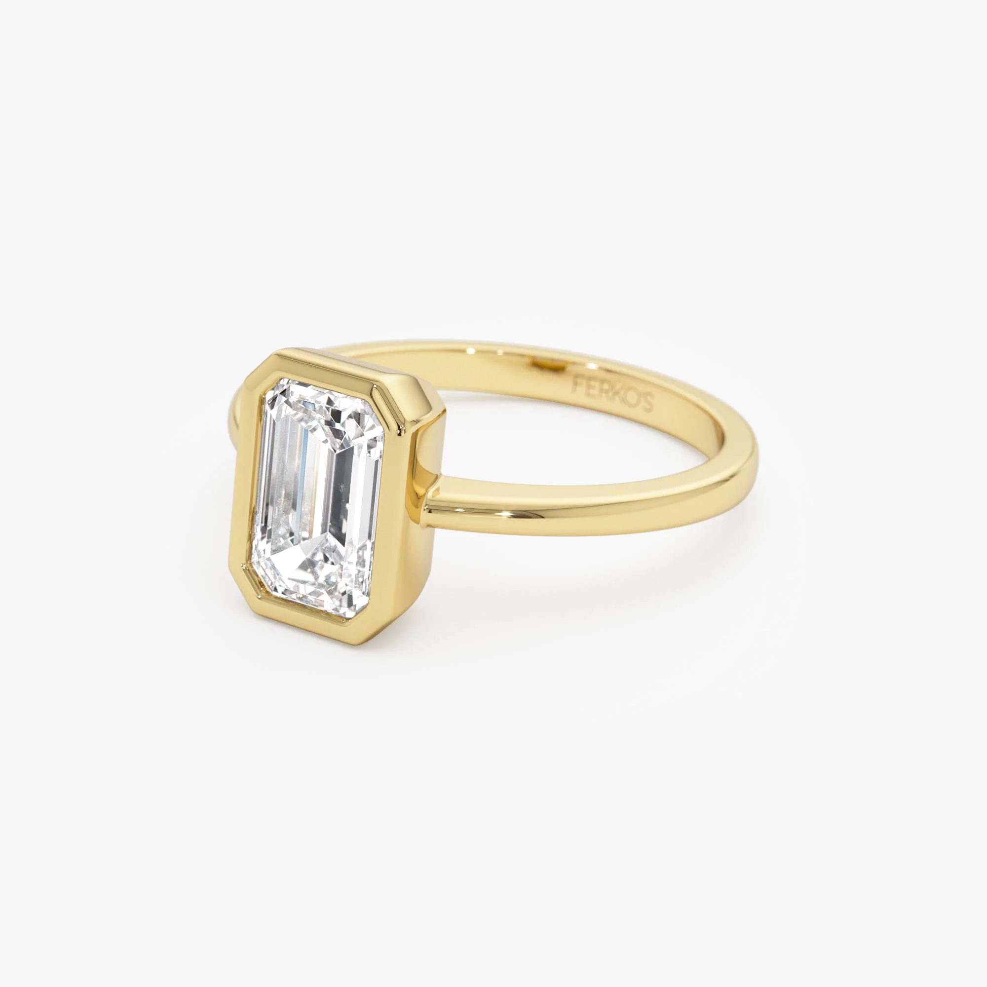 2.00 Ct 14k Emerald Cut Lab Grown Bezel Setting Diamond Engagement Ring – Naomi - Image 9