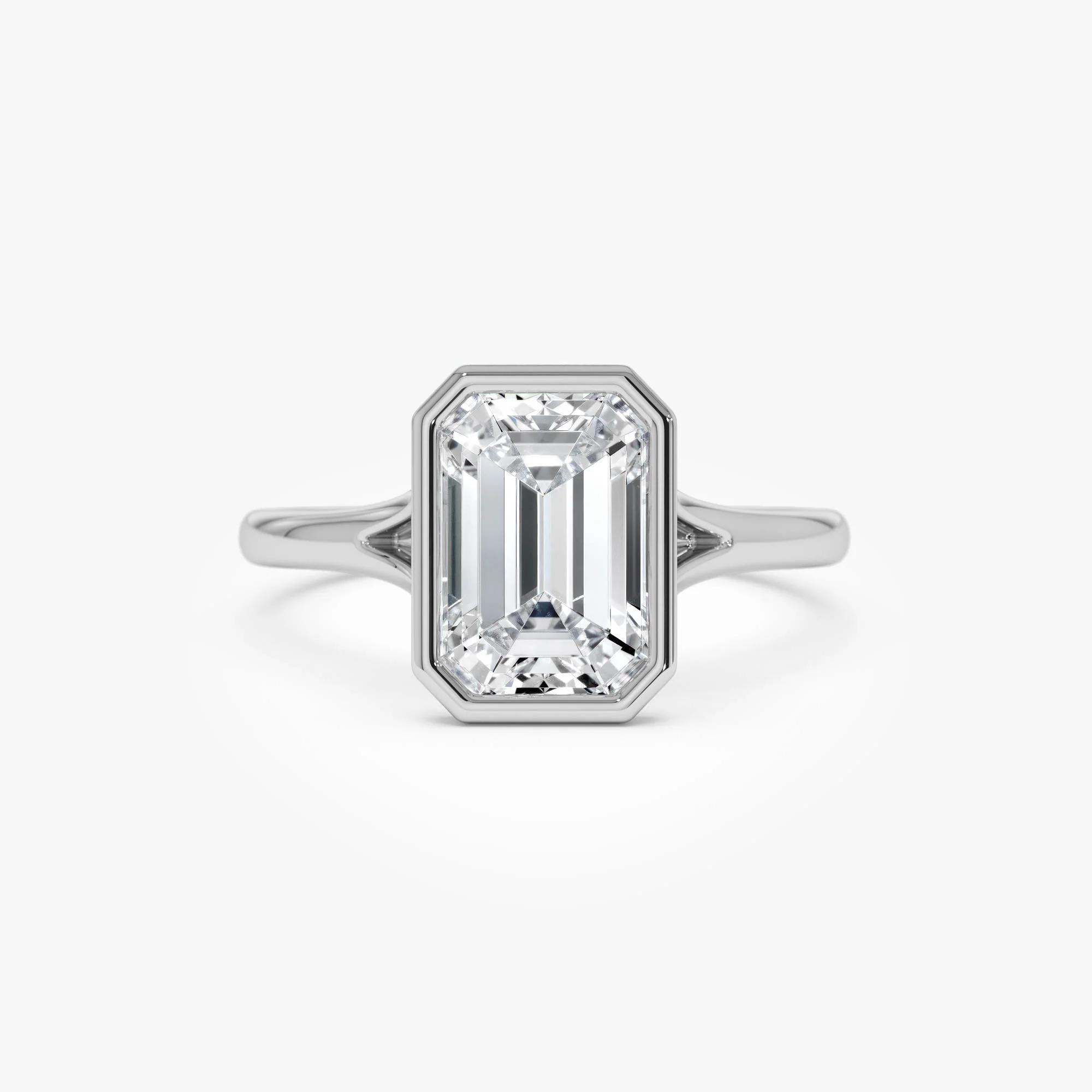 2.00 Ctw 14k Emerald Cut Lab Grown Diamond Ring Bezel Solitaire Setting - Novara - Image 8
