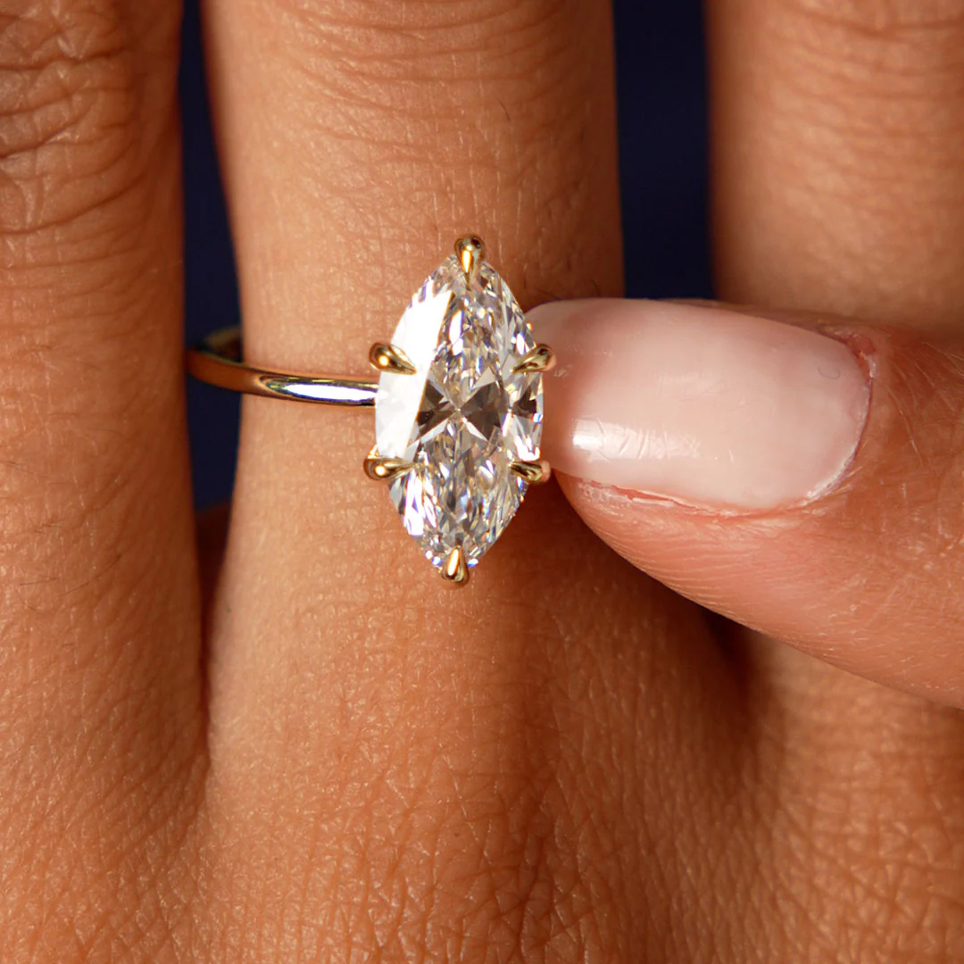 2.00 Ctw 14k Marquise Lab Grown Diamond Engagement Ring with Hidden Halo – Natalia - Image 3